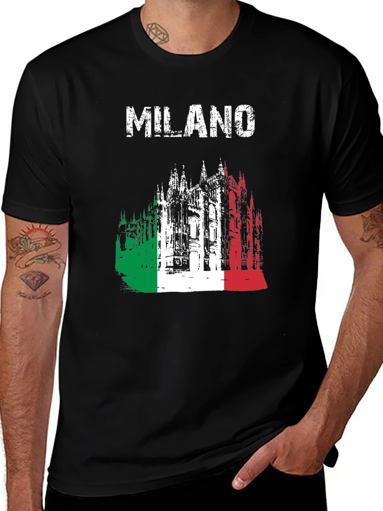 Milano Italy Flag Men's Graphic Tee