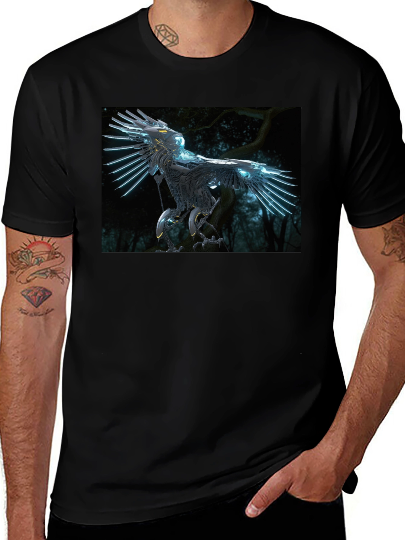 Variant 22 of Cybernetic Raptor Graphic Tee
