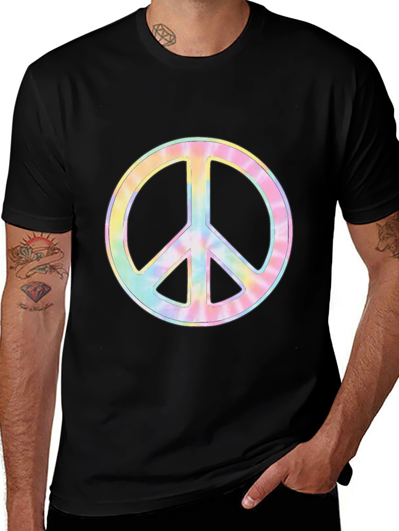 Variant 19 of Peace Sign Tie Dye Graphic Tee