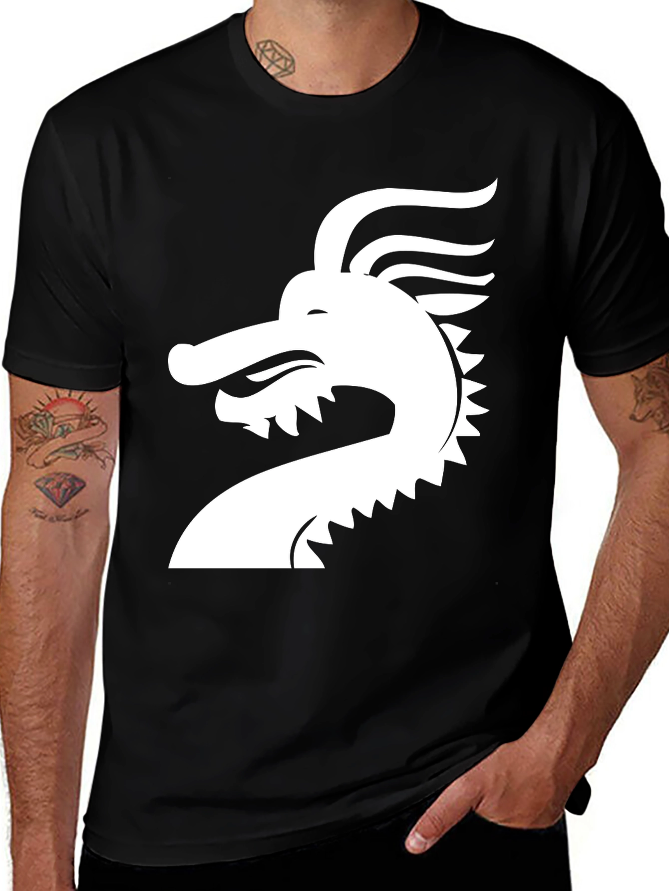 Variant 8 of Dragon Graphic Black T-Shirt