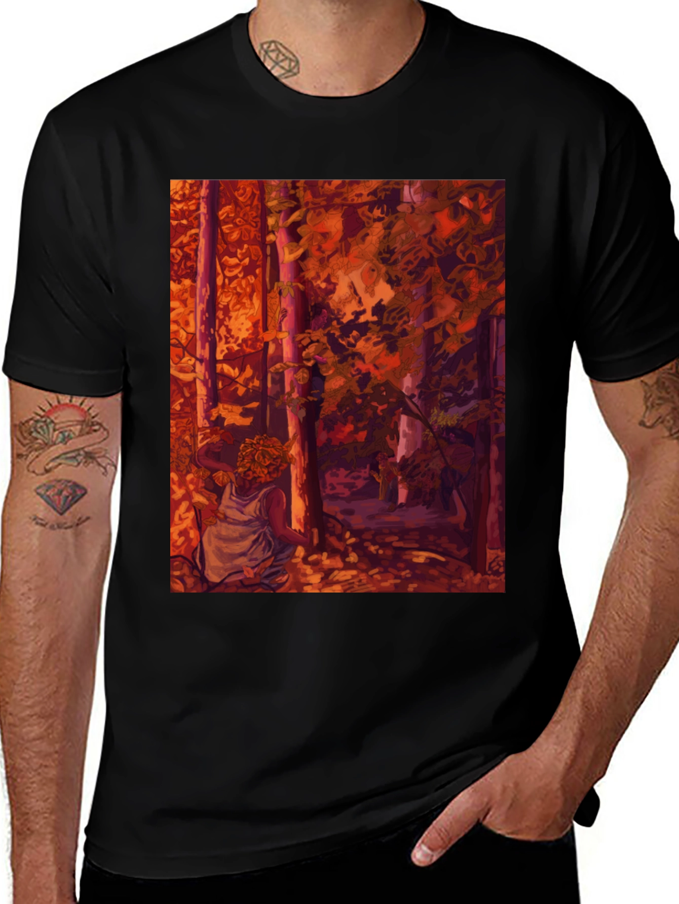 Variant 7 of Autumn Forest Graphic T-Shirt - Men's
