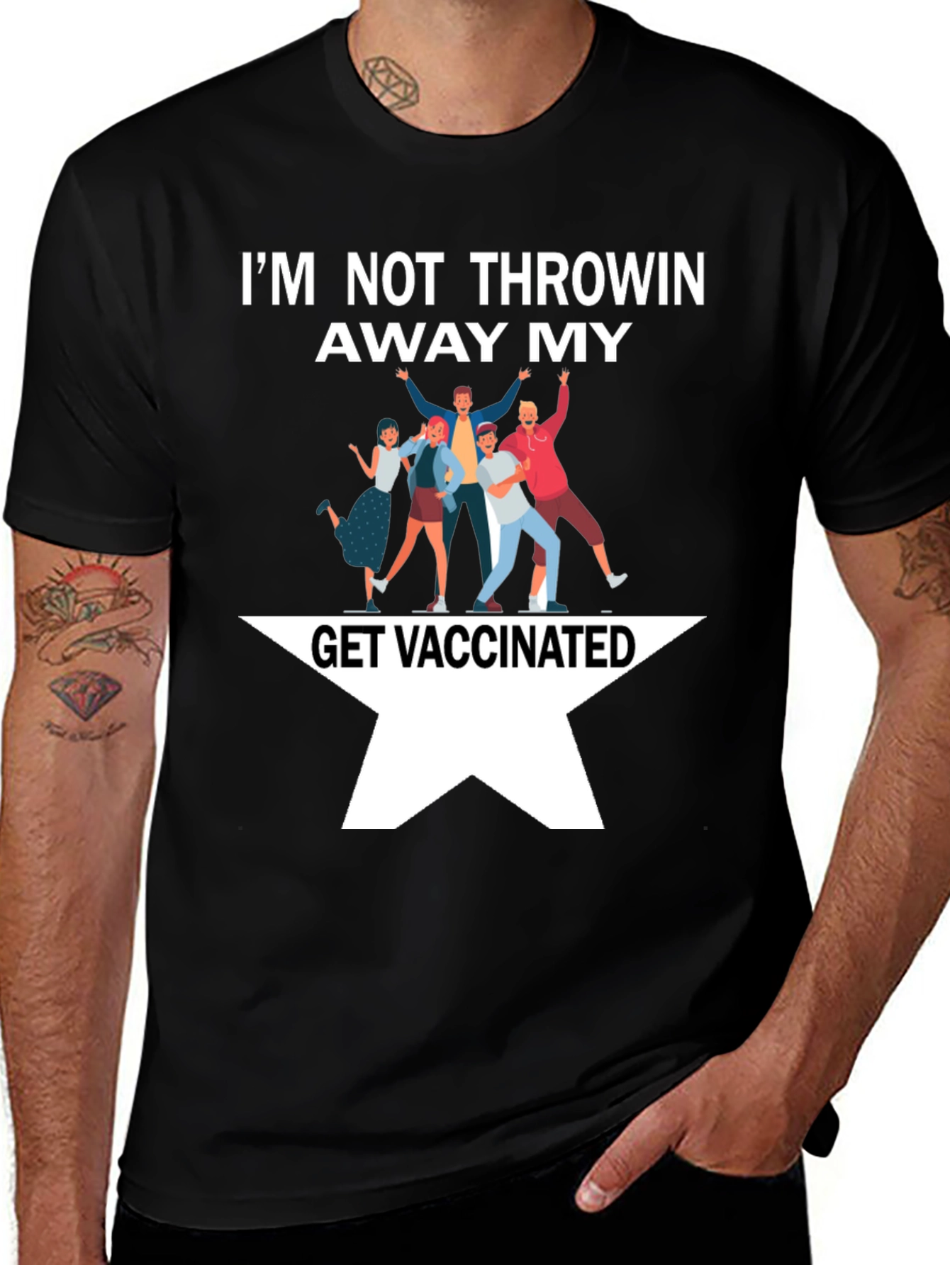 Variant 3 of Get Vaccinated T-Shirt: Throwin' Away My Shot!