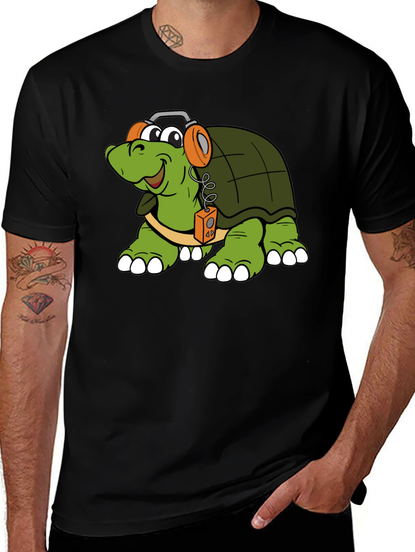 Variant 30 of Turtle with Headphones Graphic T-Shirt