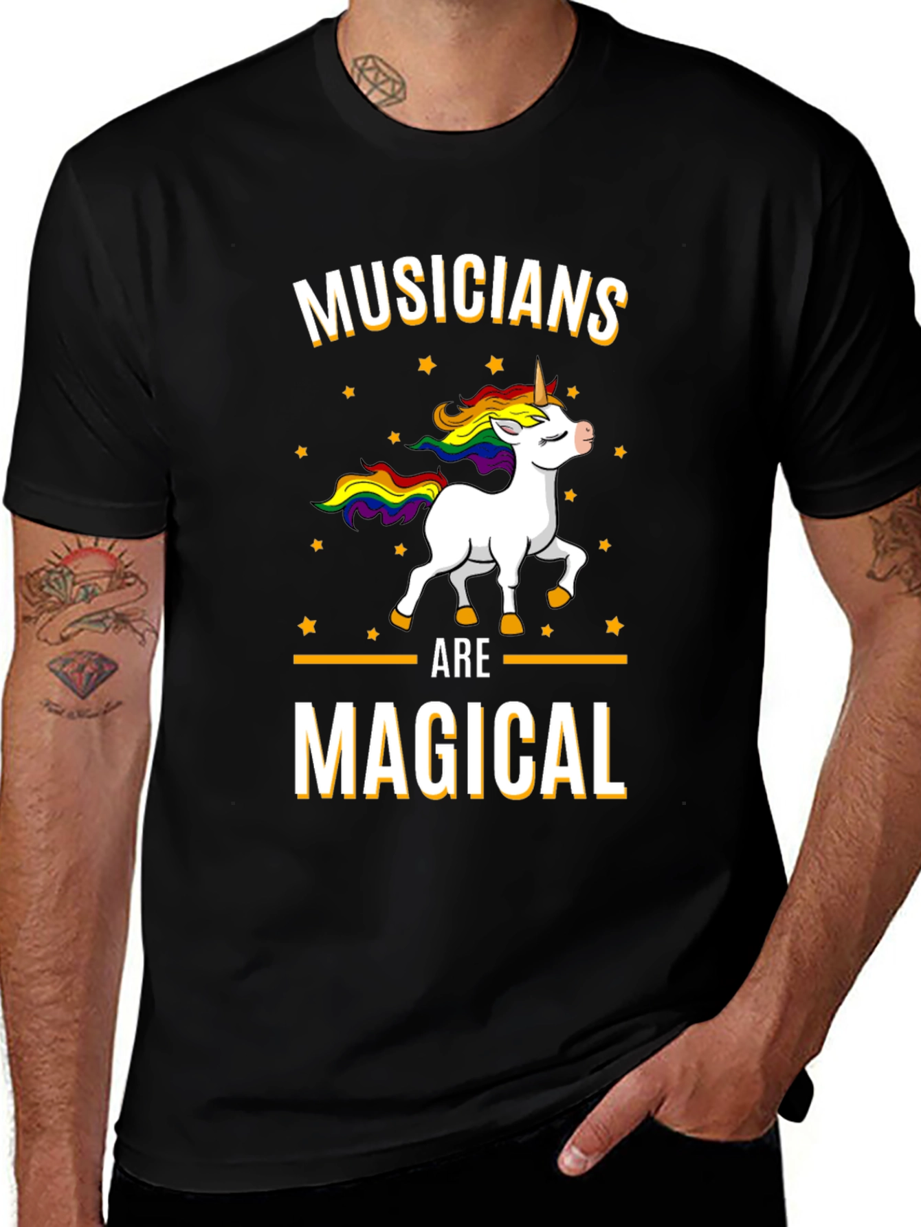 Musicians Are Magical Unicorn T-Shirt - Black