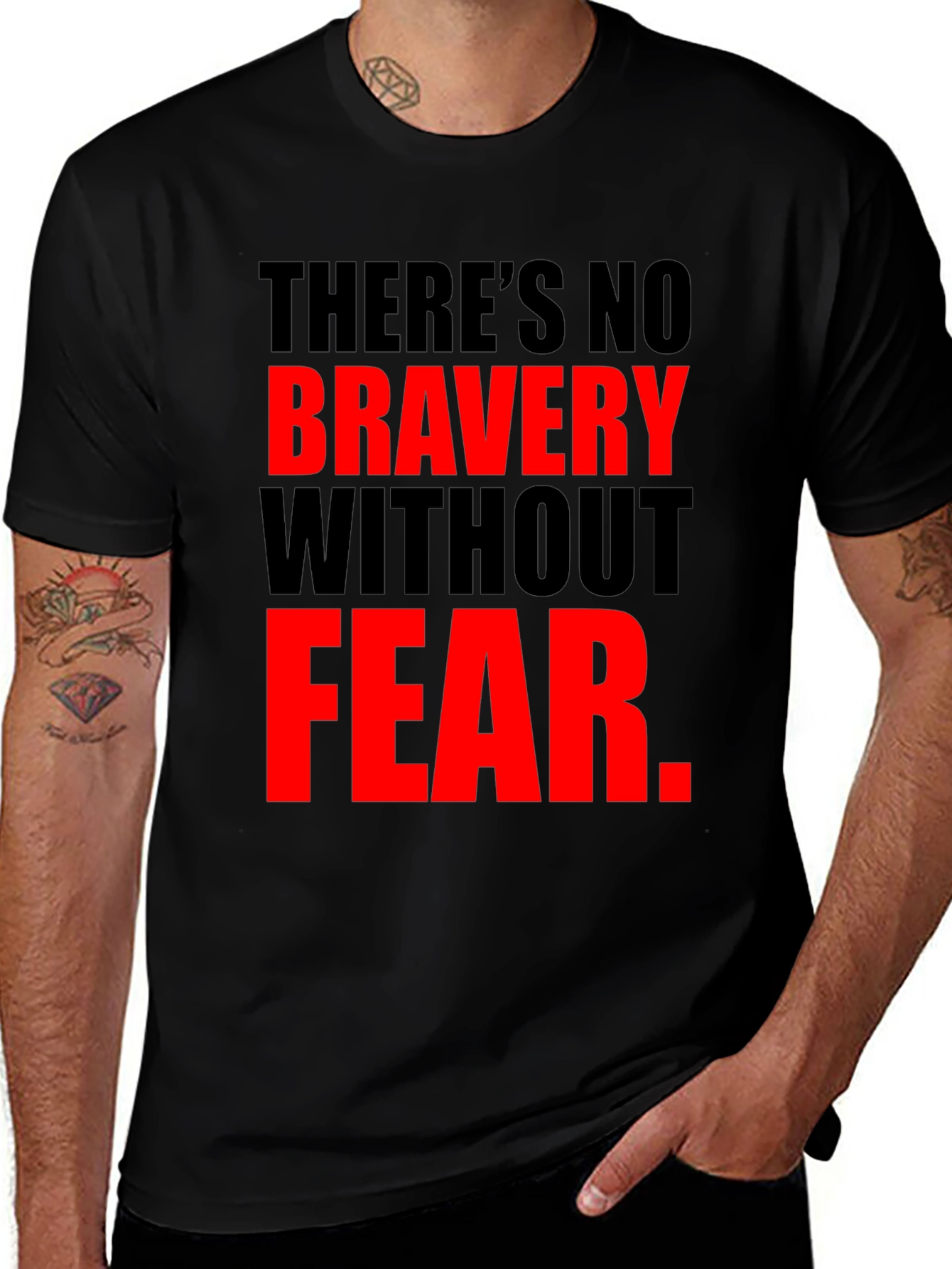 Variant 4 of Bravery Without Fear Graphic Tee - Black