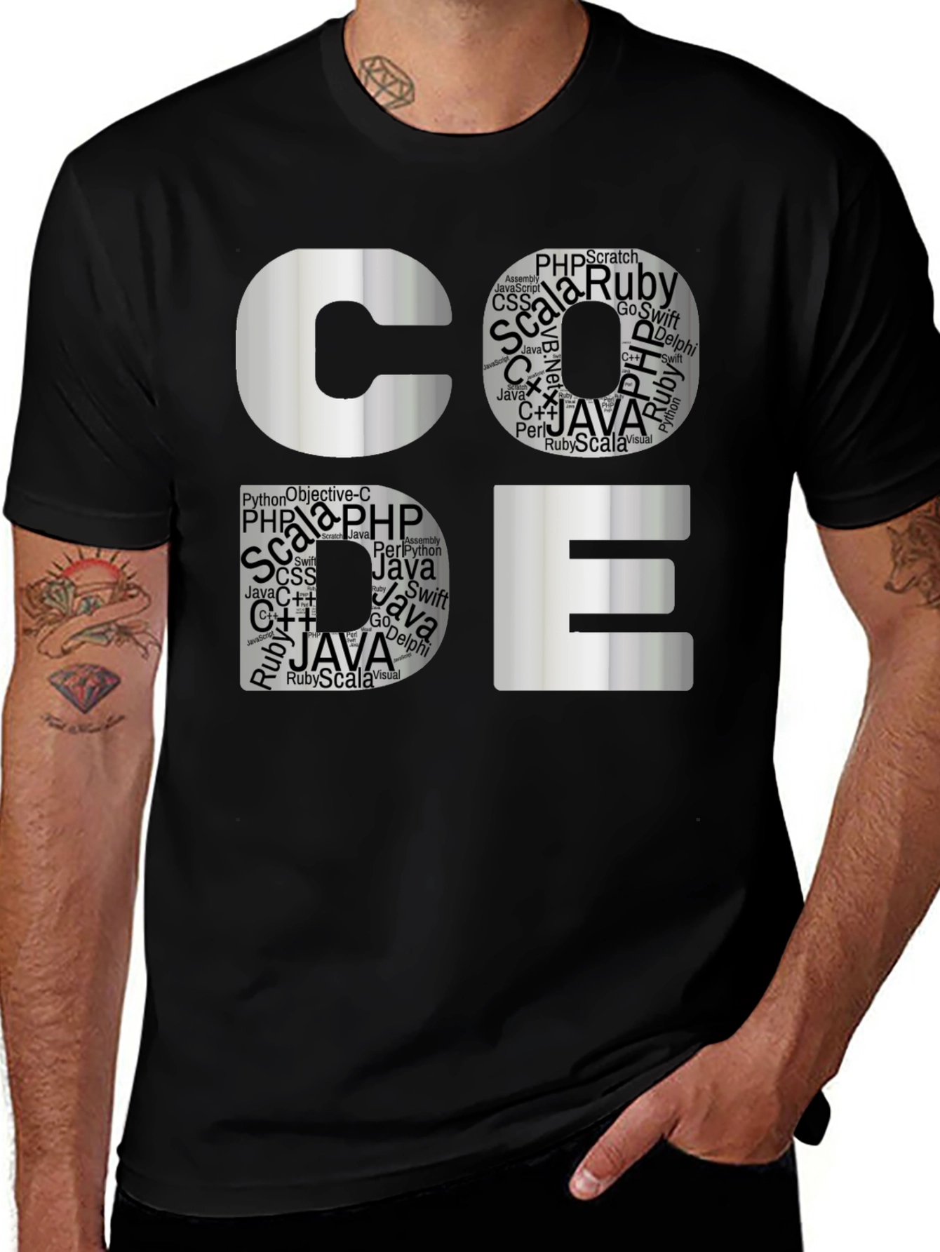 Coder's Tee: Software Languages Graphic T-Shirt
