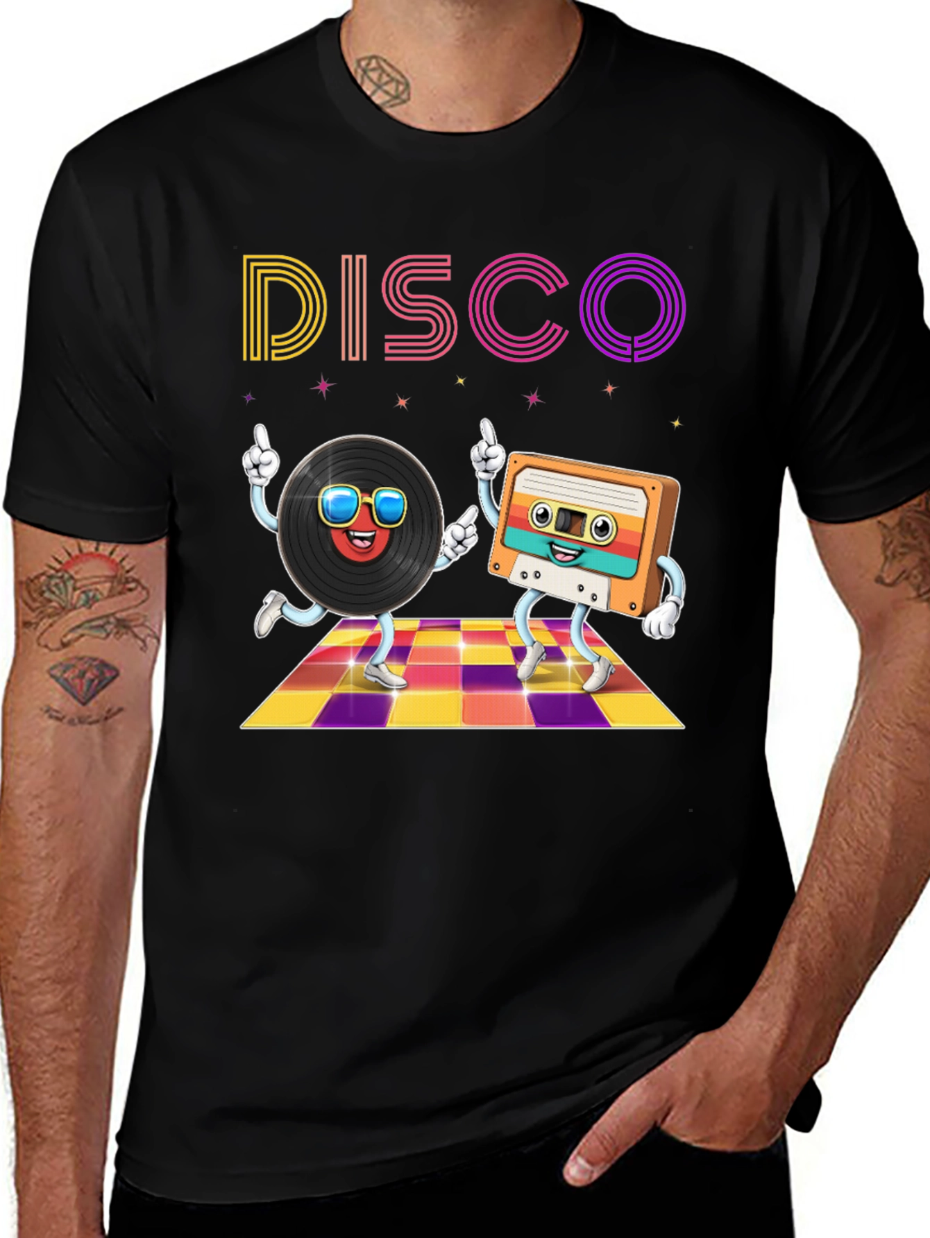 Variant 10 of Disco Record & Cassette Graphic Tee