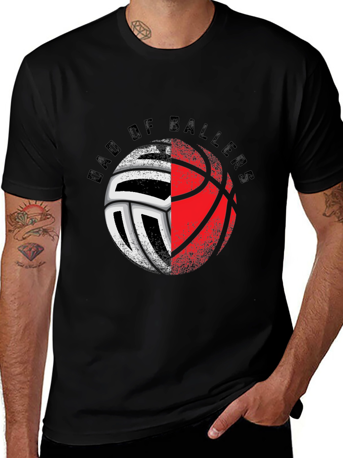 Dad of Ballers T-Shirt - Volleyball & Basketball