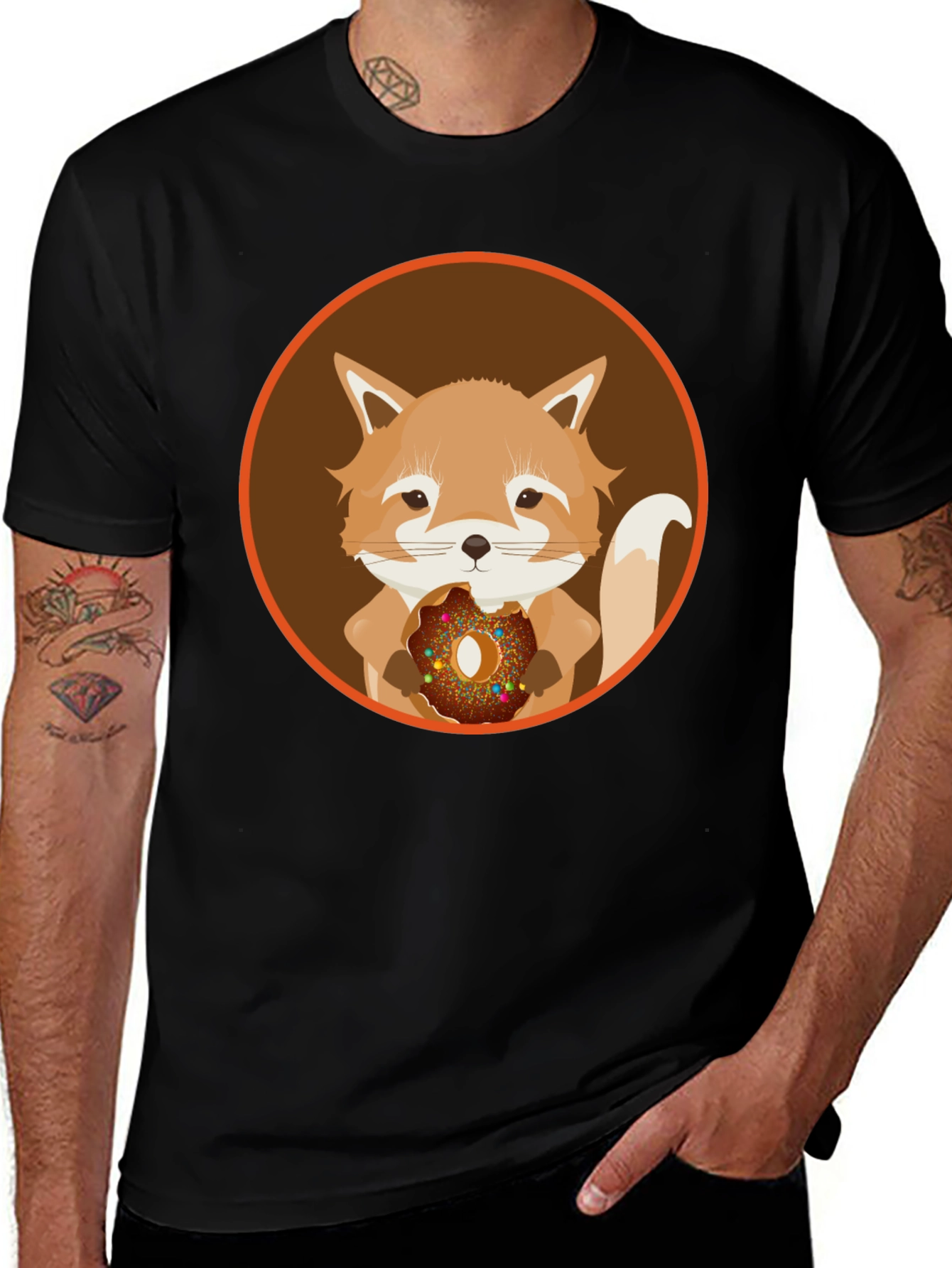 Variant 13 of Fox Eating Donut T-Shirt