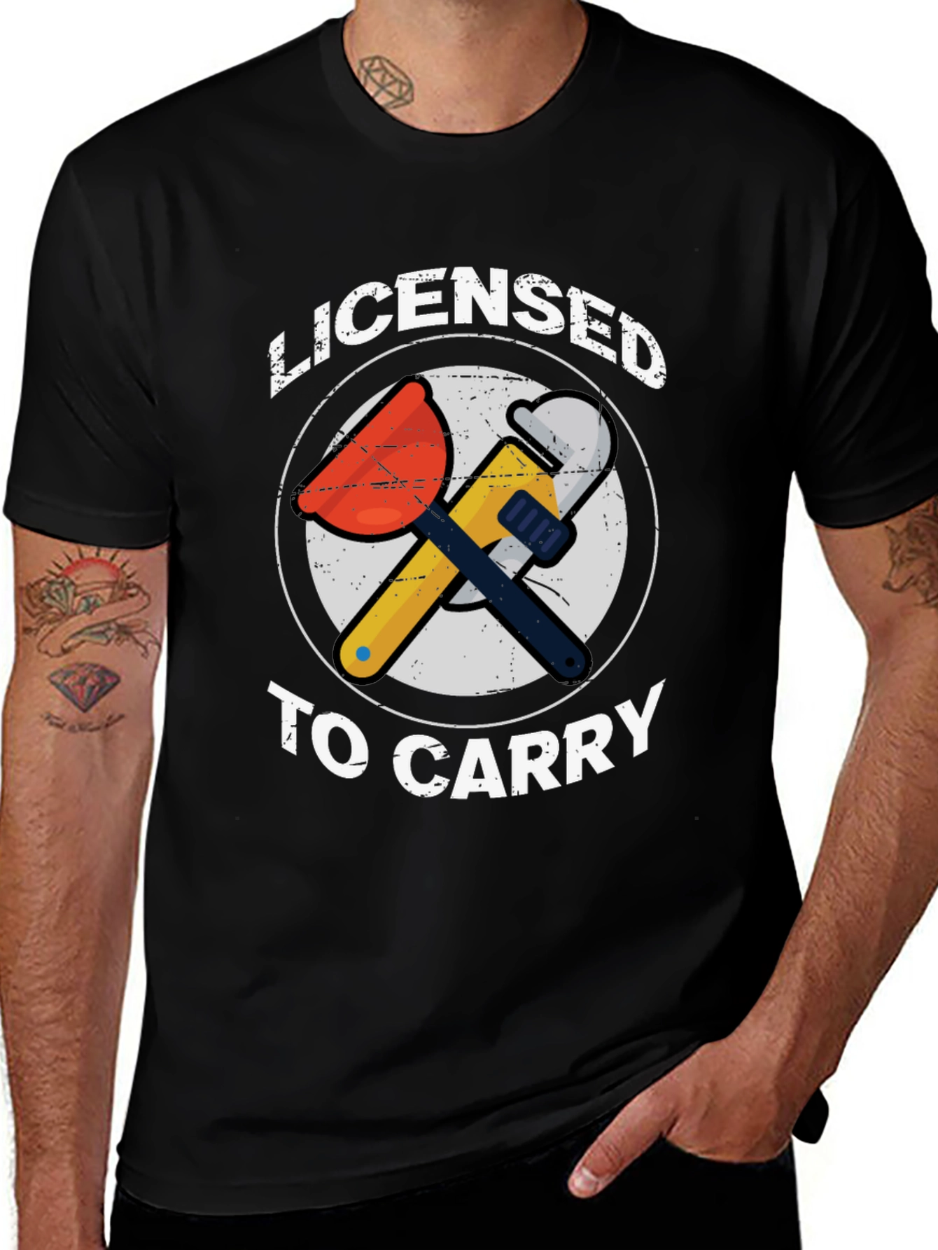 Variant 26 of Licensed To Carry T-Shirt - Plumber Graphic Tee