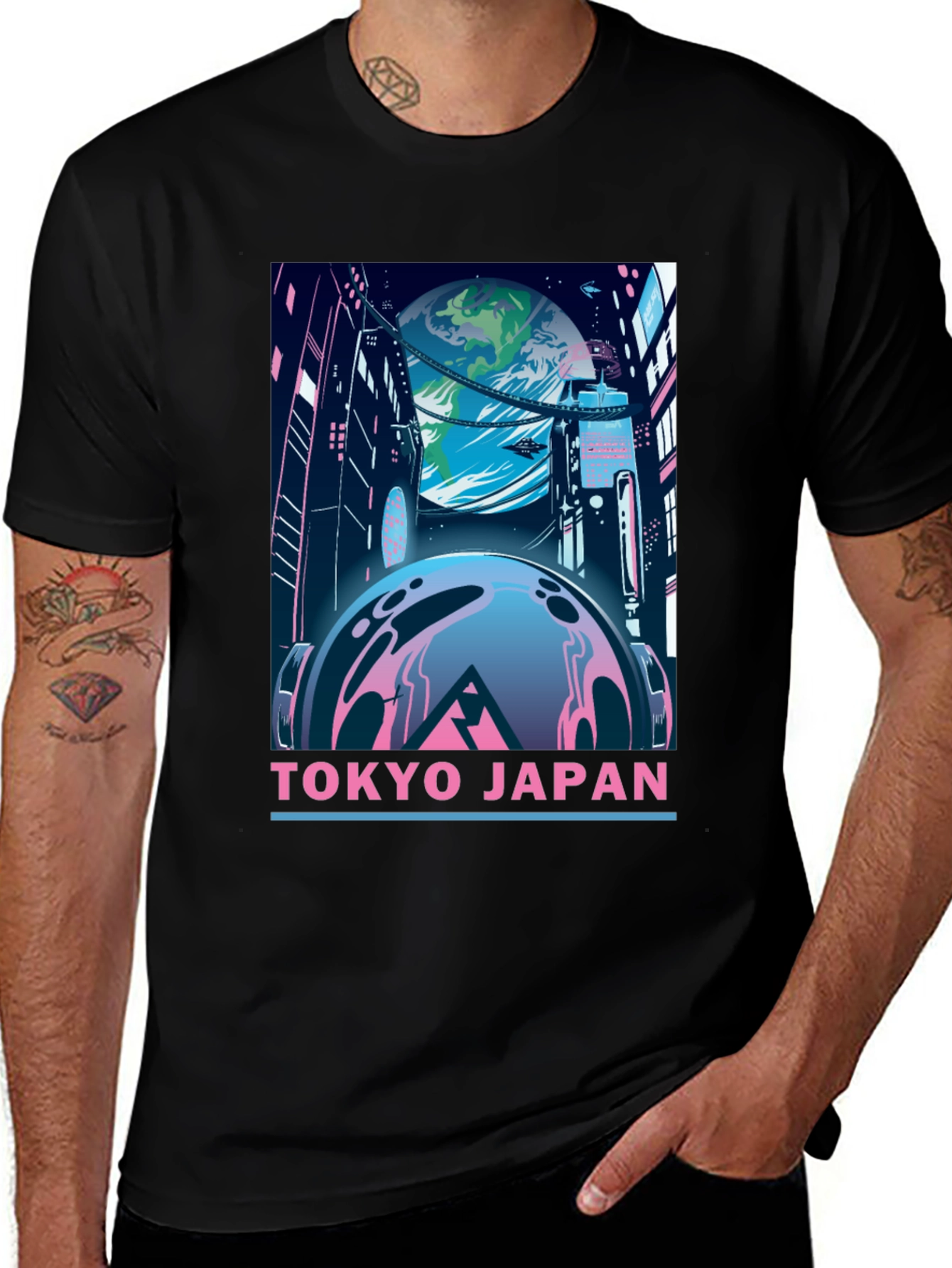 Tokyo Japan Graphic T-Shirt - Retro Sci-Fi Style