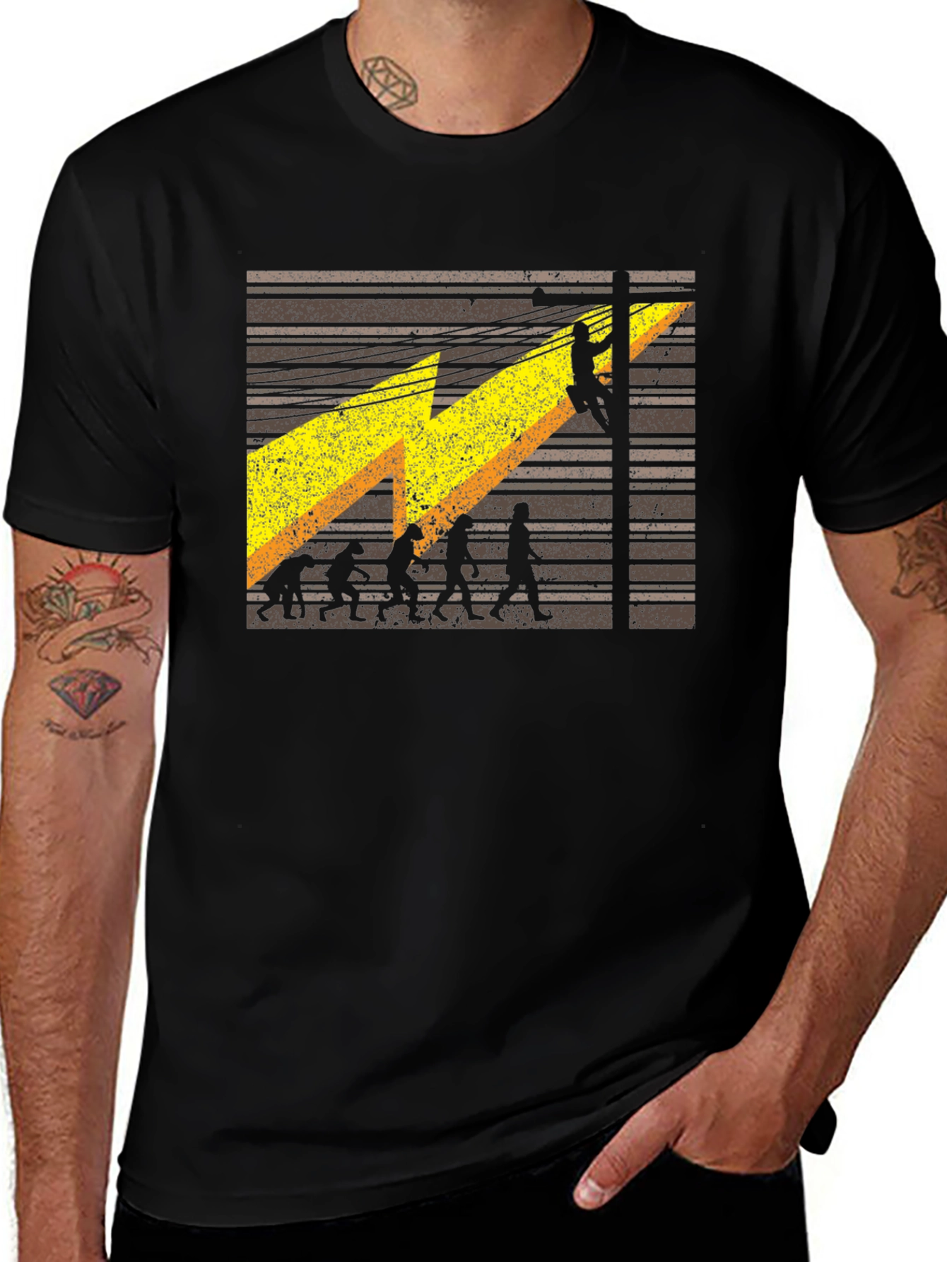 Variant 2 of Lineman Evolution T-Shirt - Electrician Funny Tee