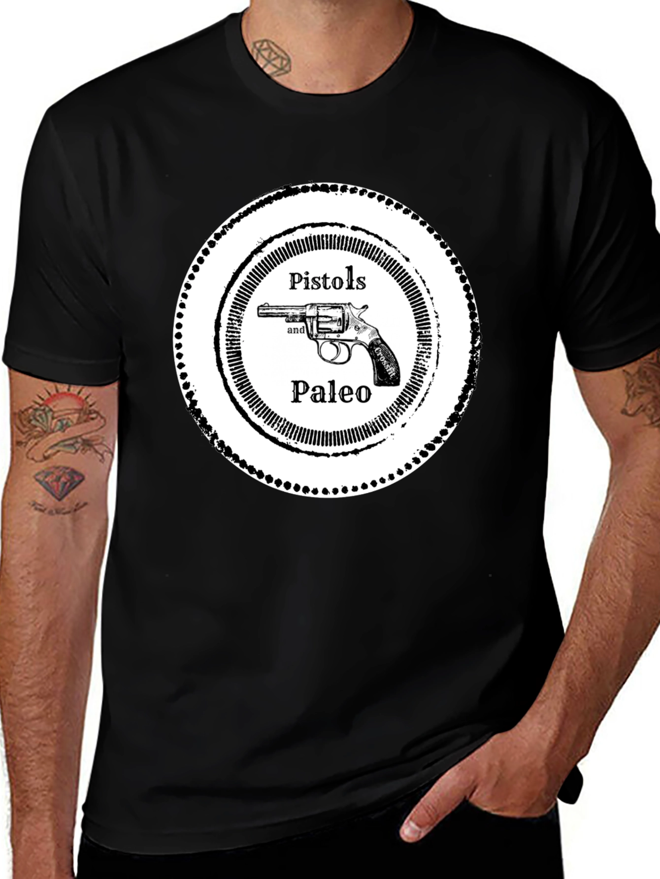 Pistols and Paleo Graphic Tee - Black