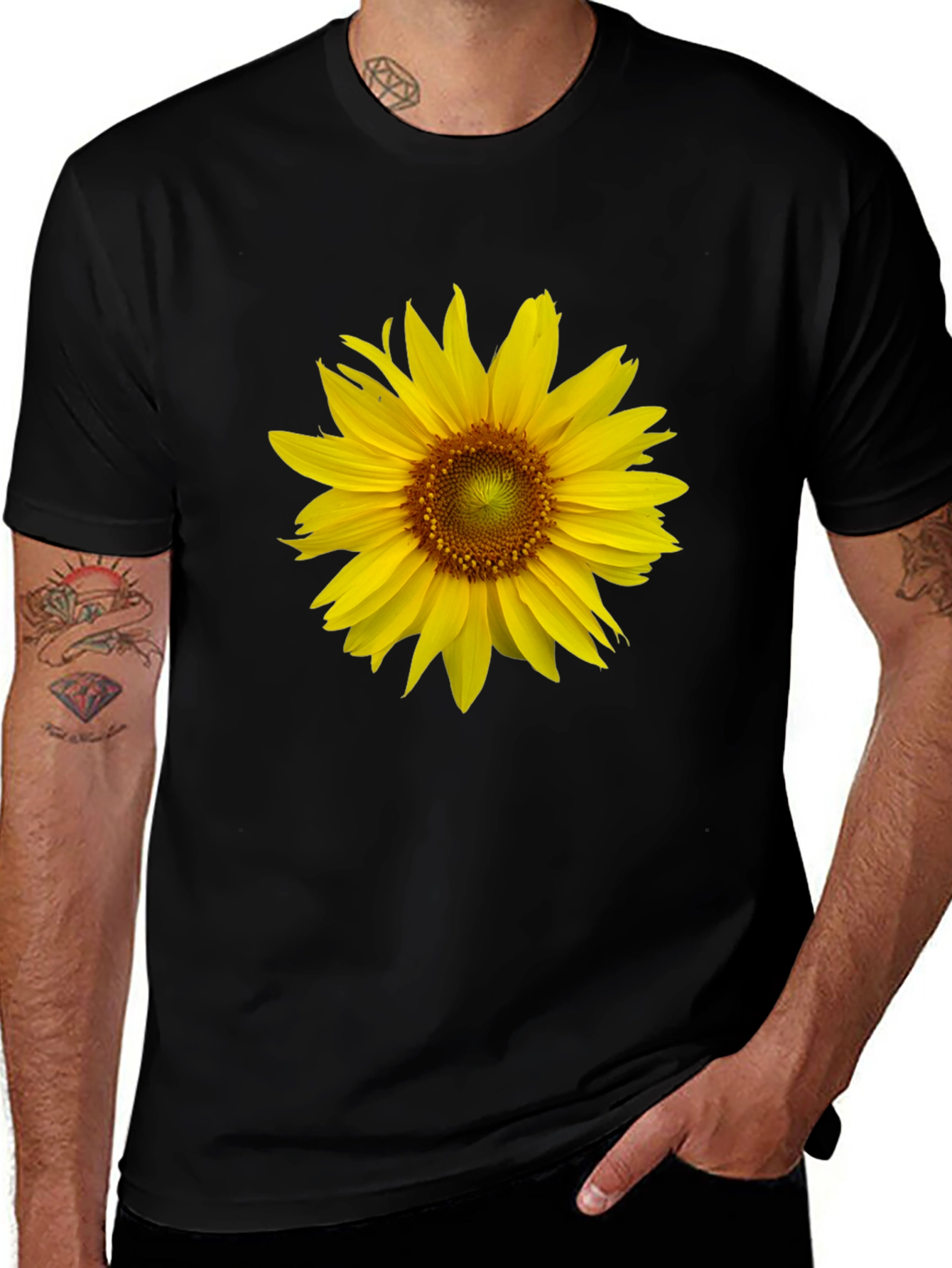 Variant 26 of Sunflower Graphic Black T-Shirt