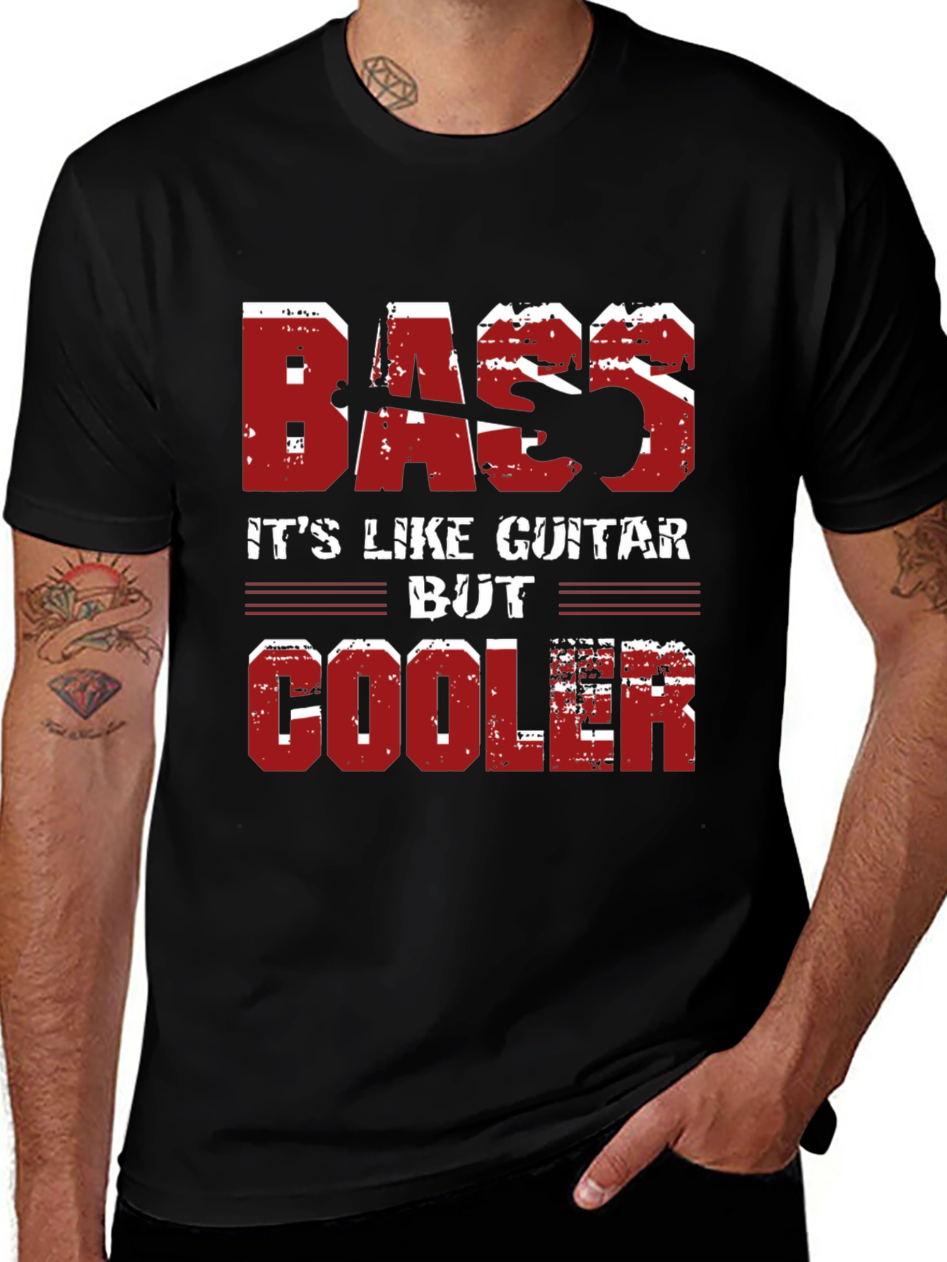 Variant 2 of Bass Guitarist T-Shirt: It's Like Guitar But Cooler!