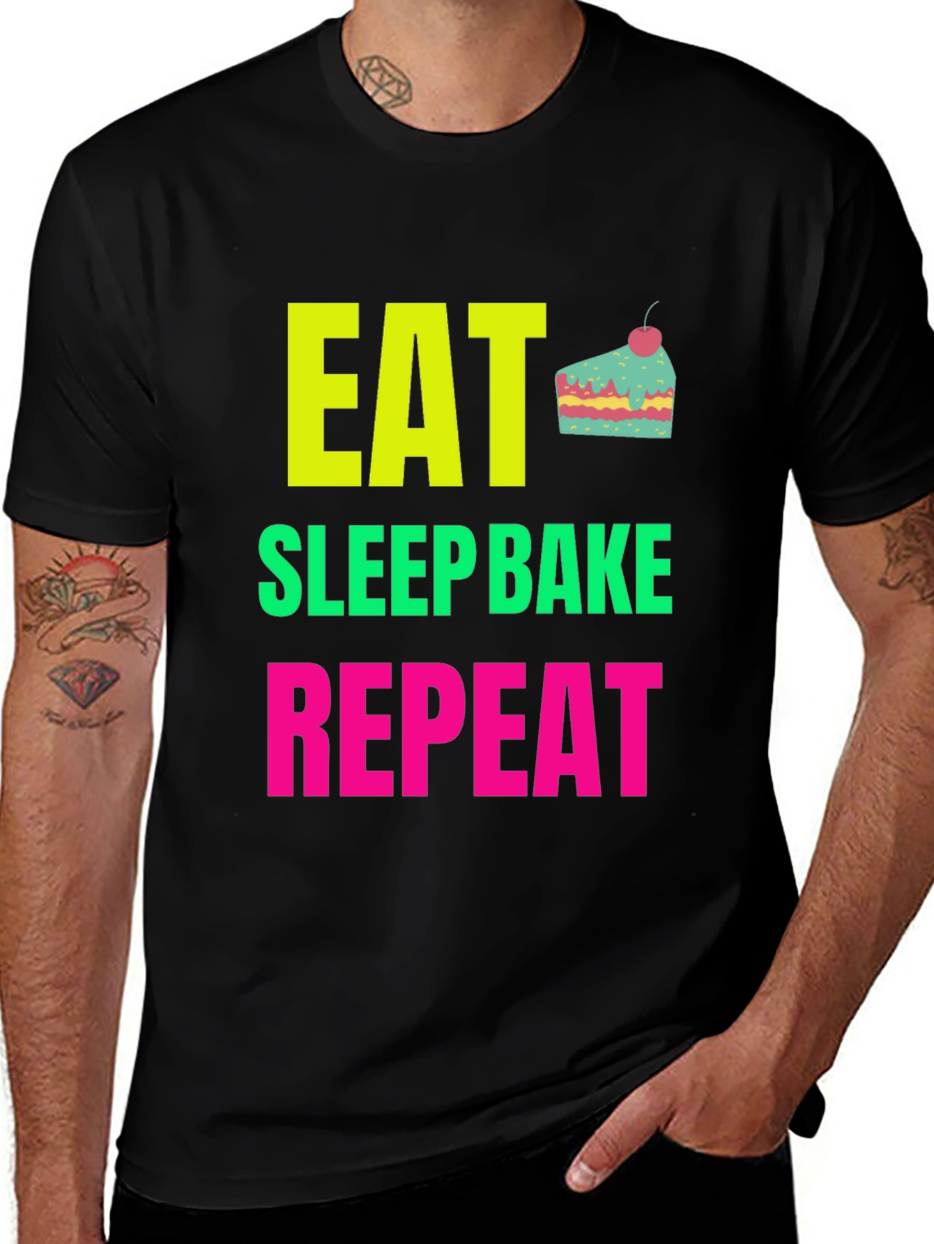 Variant 20 of Eat Sleep Bake Repeat Graphic Tee