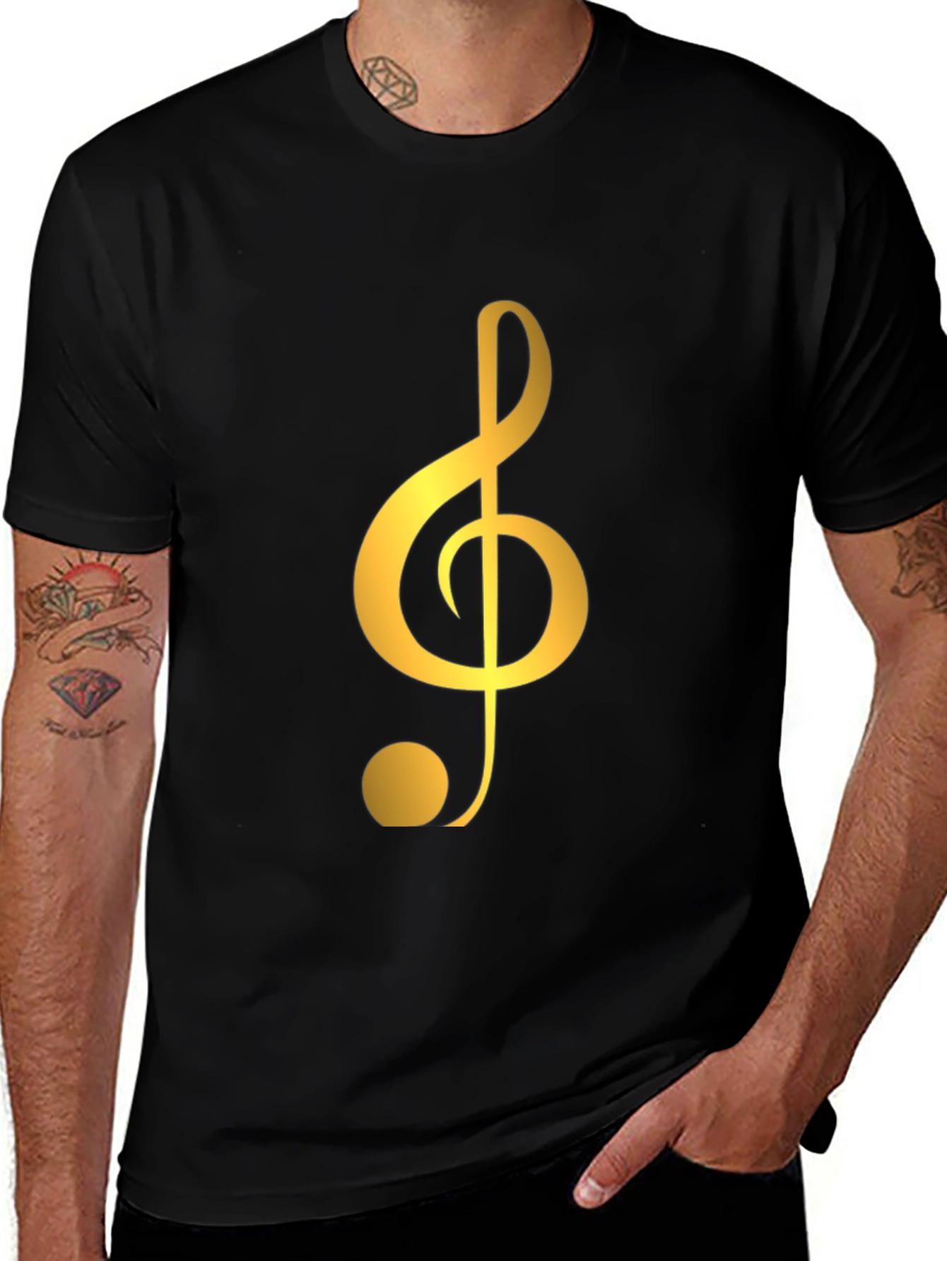 Variant 10 of Treble Clef Graphic Tee - Musical Style