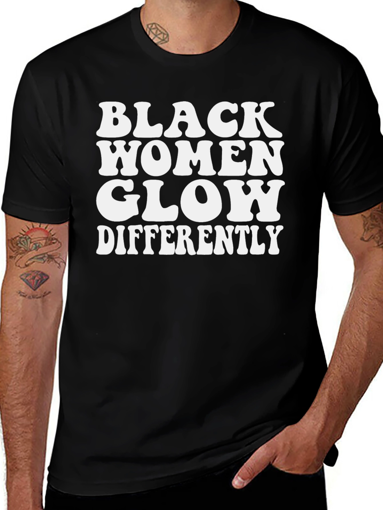 Variant 24 of Black Women Glow Differently Graphic Tee