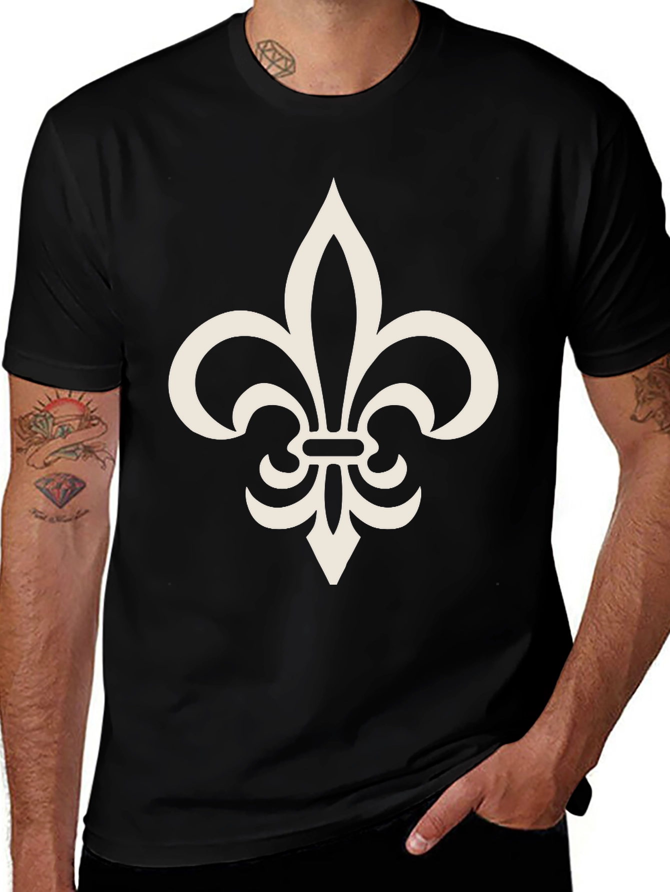 Variant 6 of Fleur-de-lis Graphic Tee - Casual Comfort