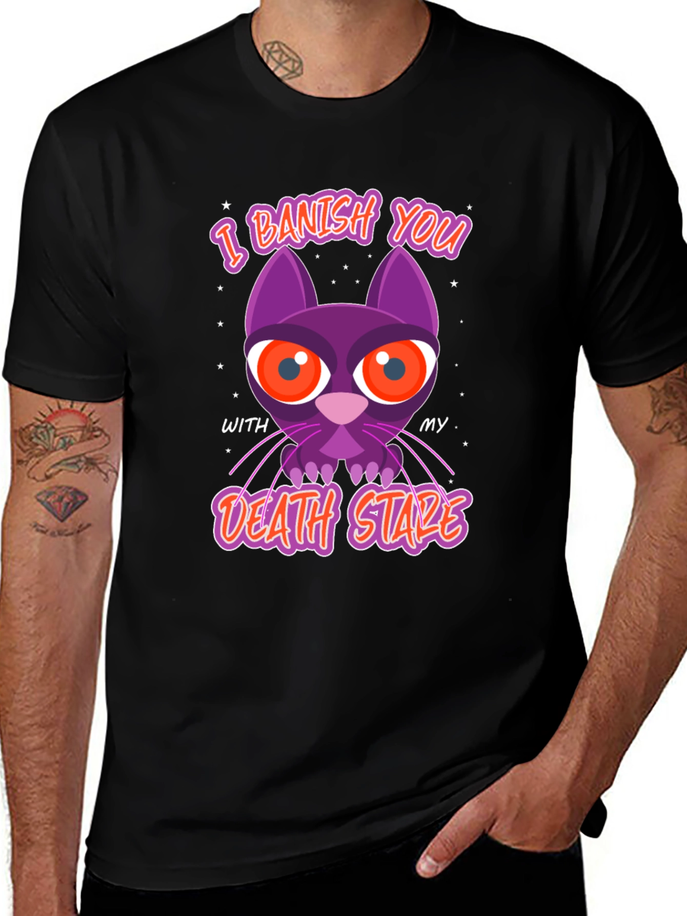 Variant 20 of I Banish You T-Shirt - Death Stare Cat