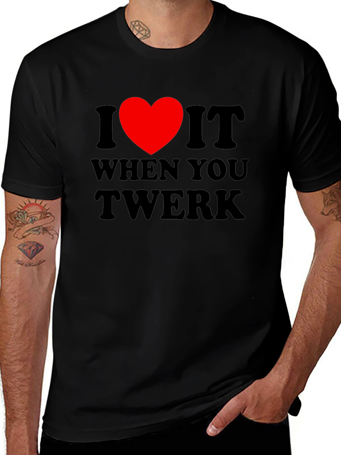 Variant 25 of I Heart It When You Twerk Men's Black T-Shirt