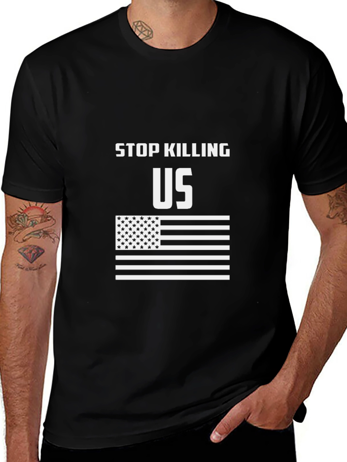 Variant 9 of Stop Killing Us Graphic Tee - Patriotic Design