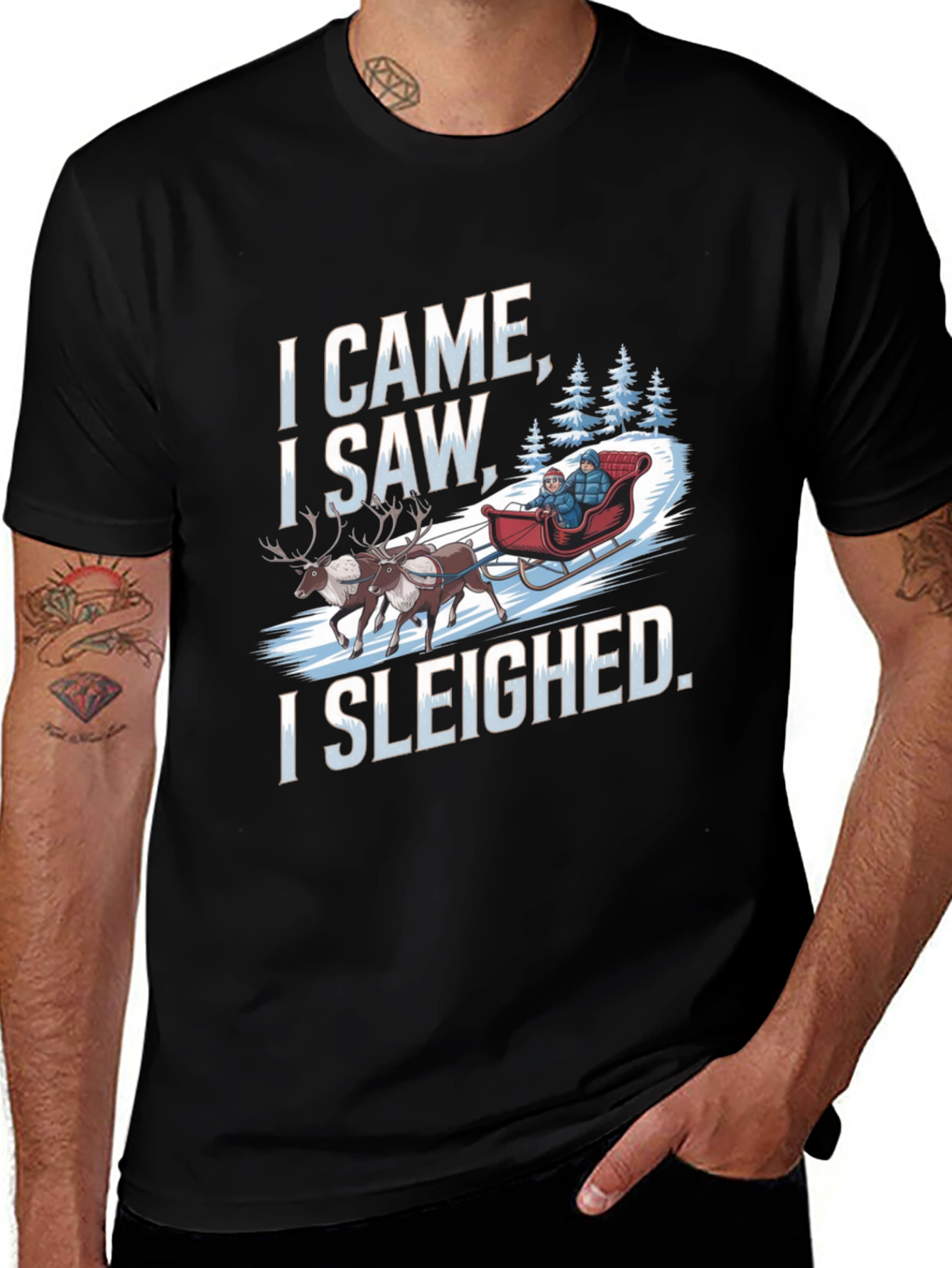 Variant 11 of I Came I Saw I Sleighed Funny Holiday T-Shirt