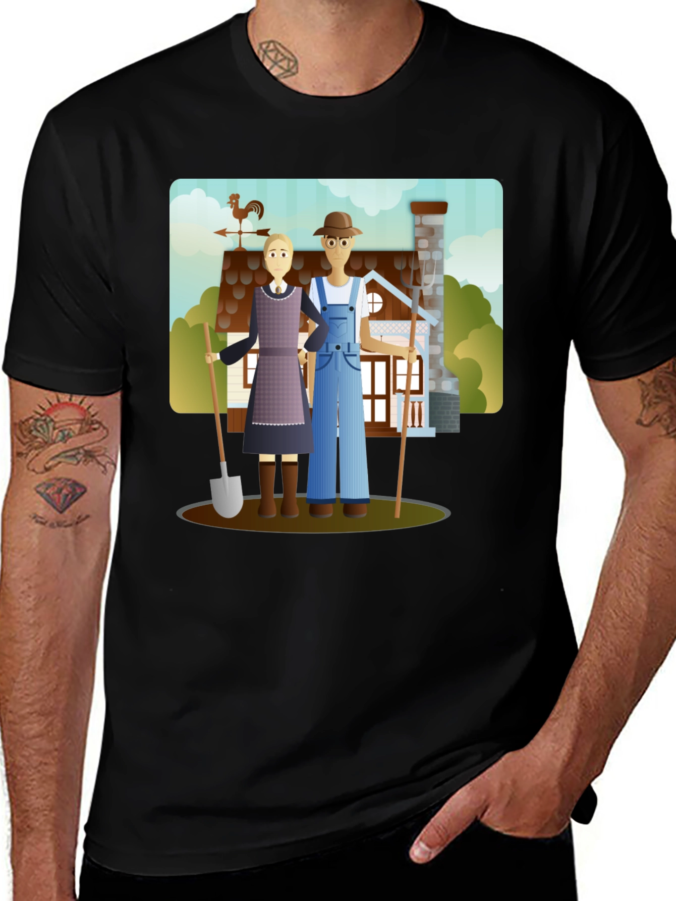 Variant 3 of Quirky American Gothic T-Shirt