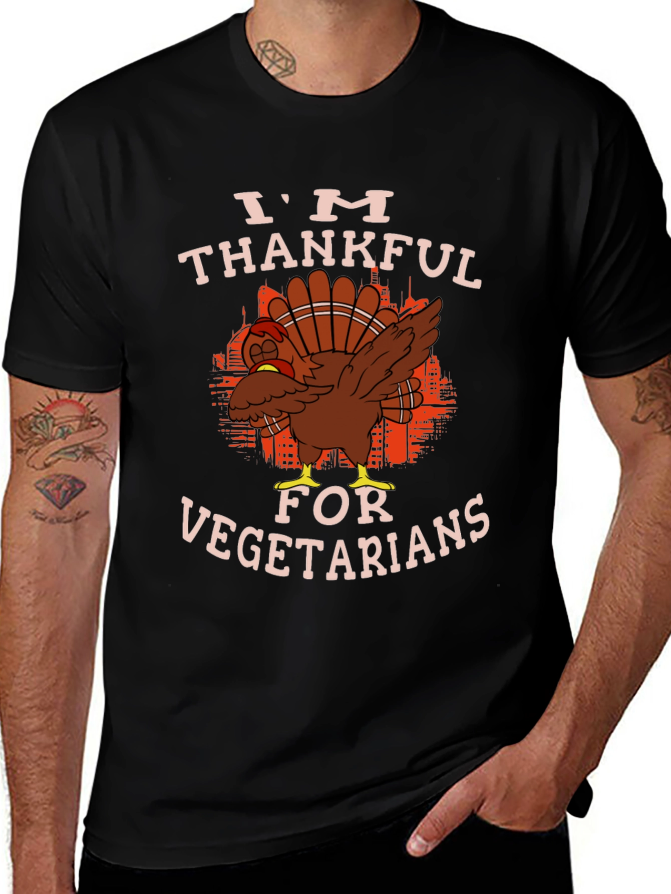 Thanksgiving Turkey T-Shirt - I'm Thankful For Vegetarians
