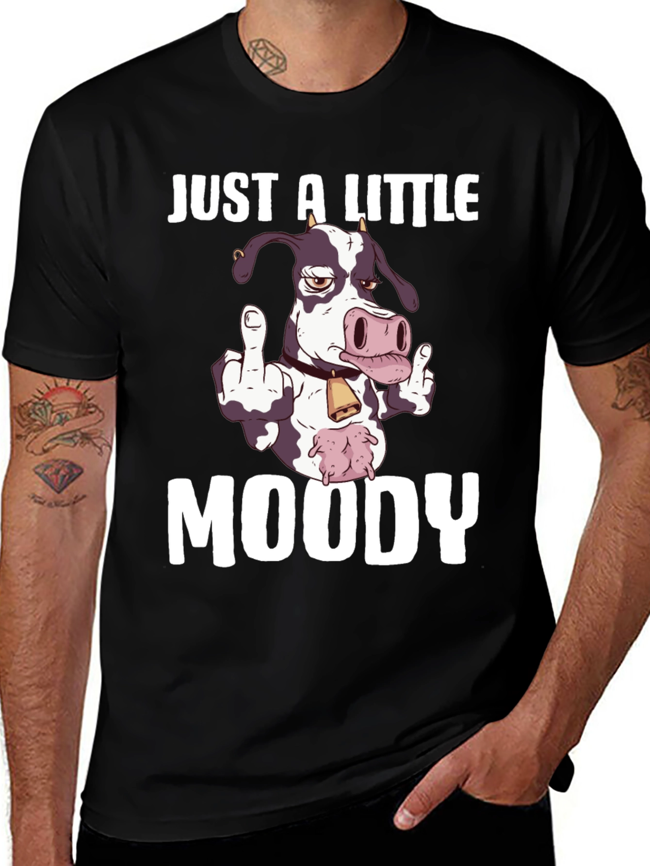 Variant 18 of Just A Little Moody Cow Graphic Tee