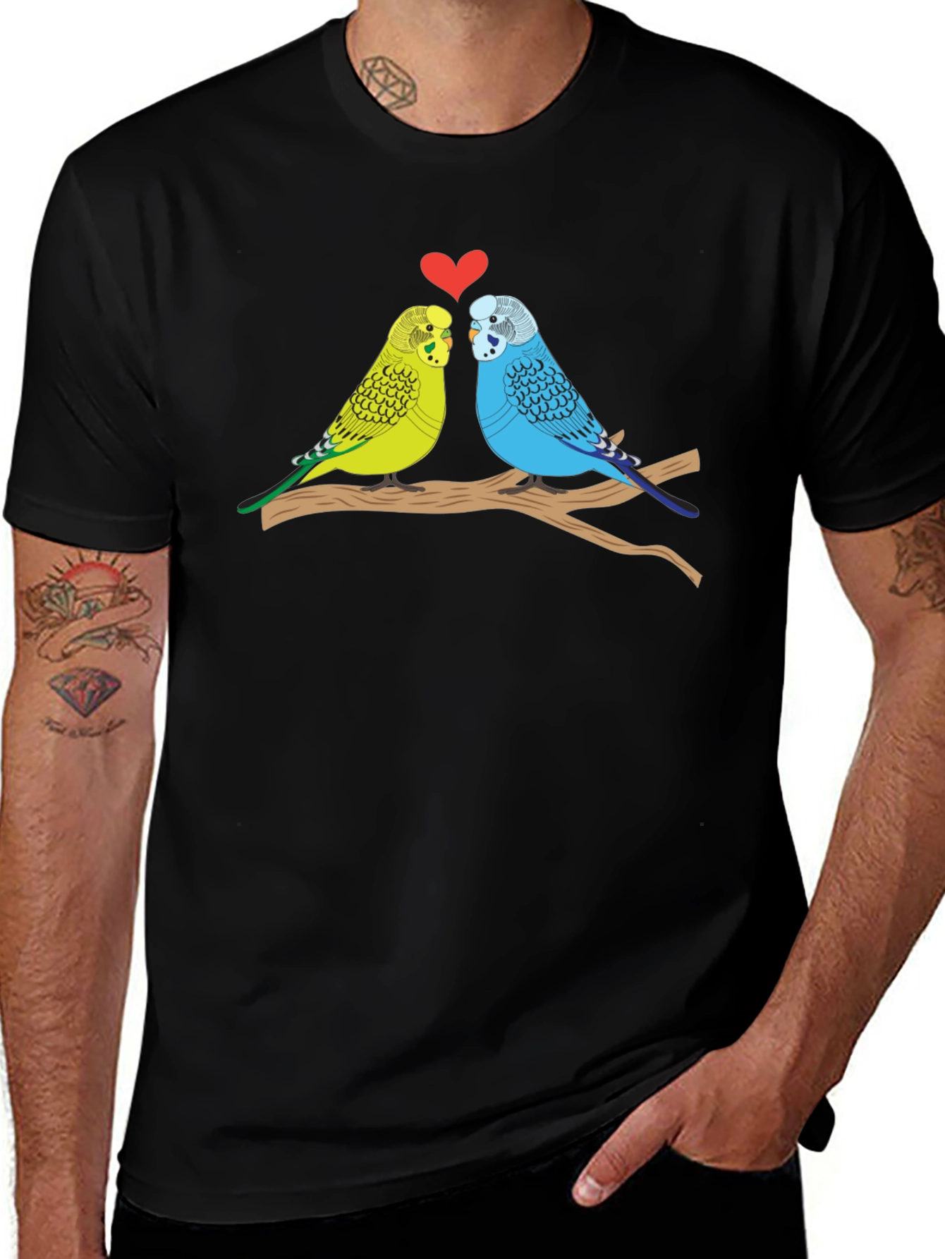 Variant 22 of Budgie Love T-Shirt - Cute Bird Couple Tee