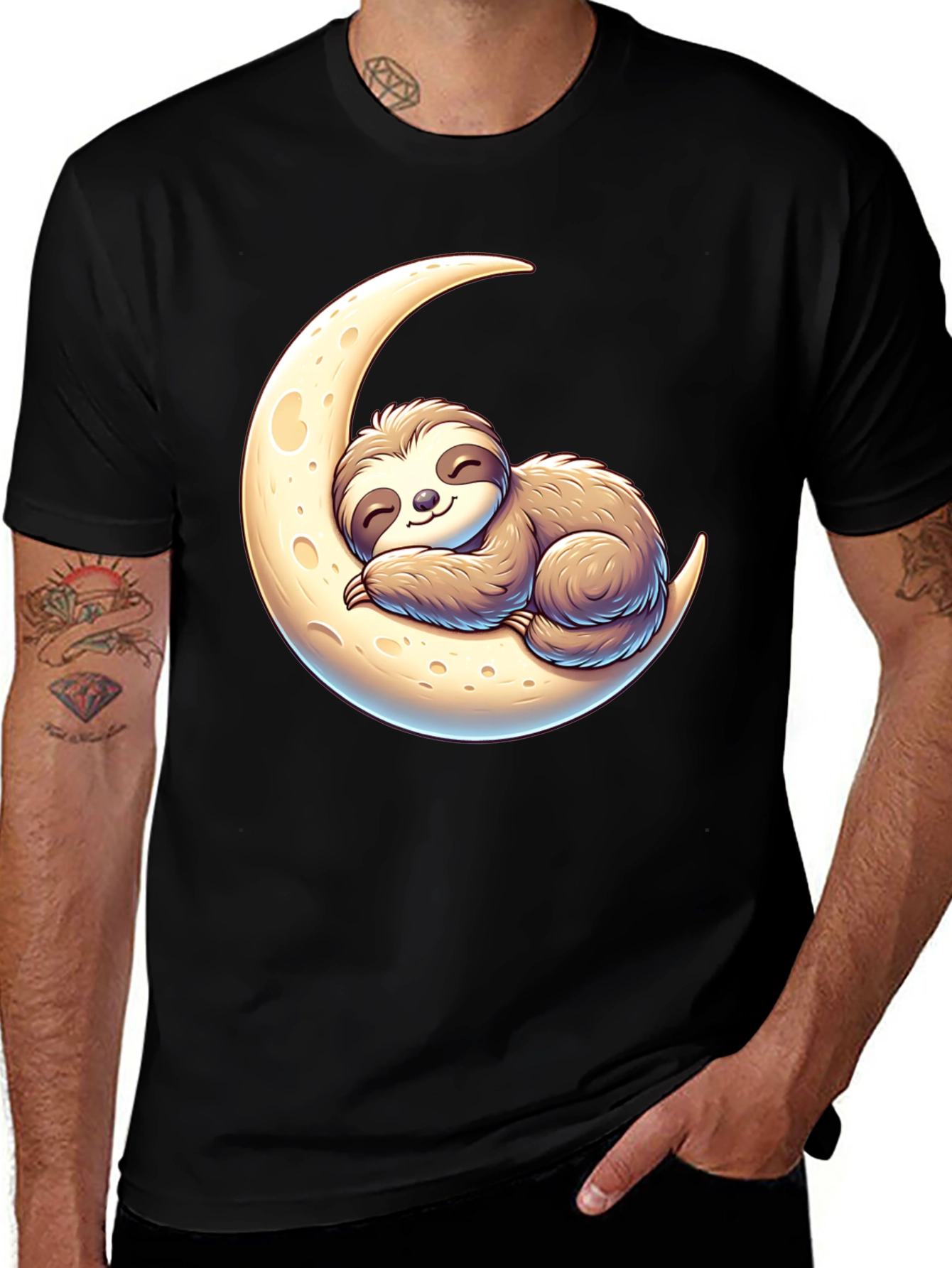 Variant 28 of Sloth on Moon Graphic Tee - Relaxed Fit