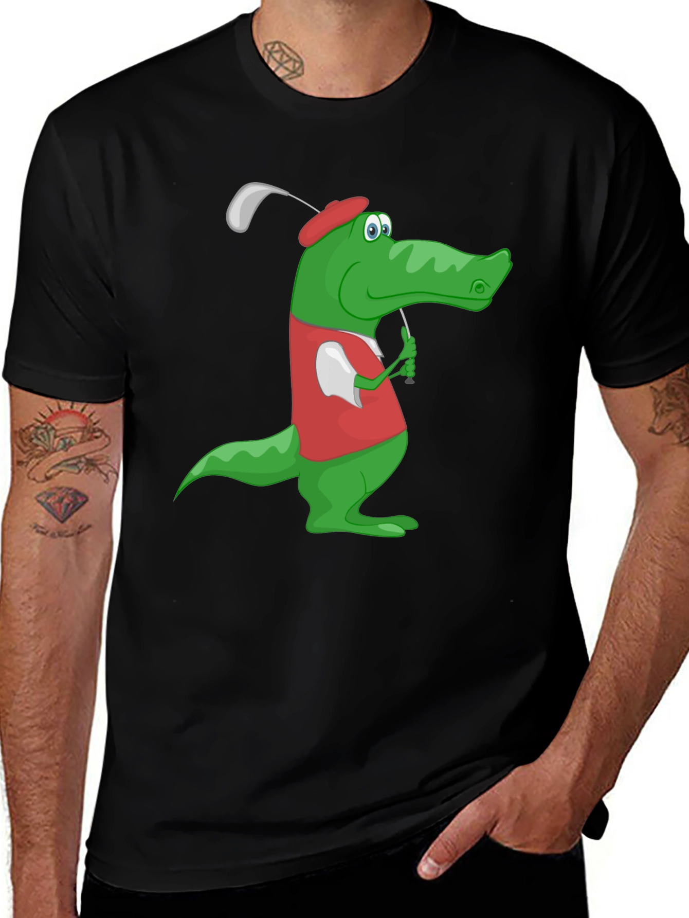 Variant 23 of Golf Gator Tee - Funny Crocodile Golfing T-Shirt