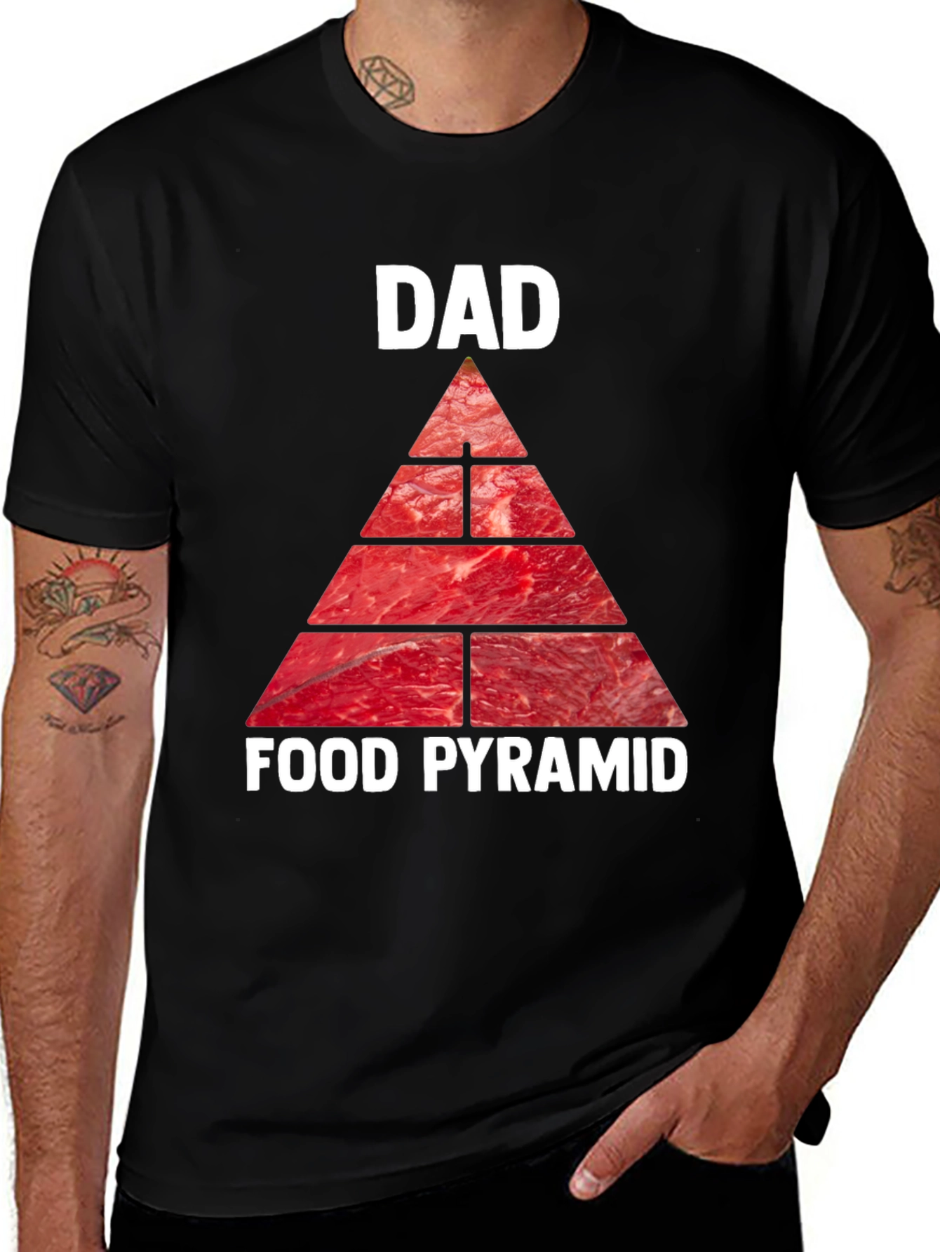 Dad Food Pyramid T-Shirt - Meat Lover's Tee