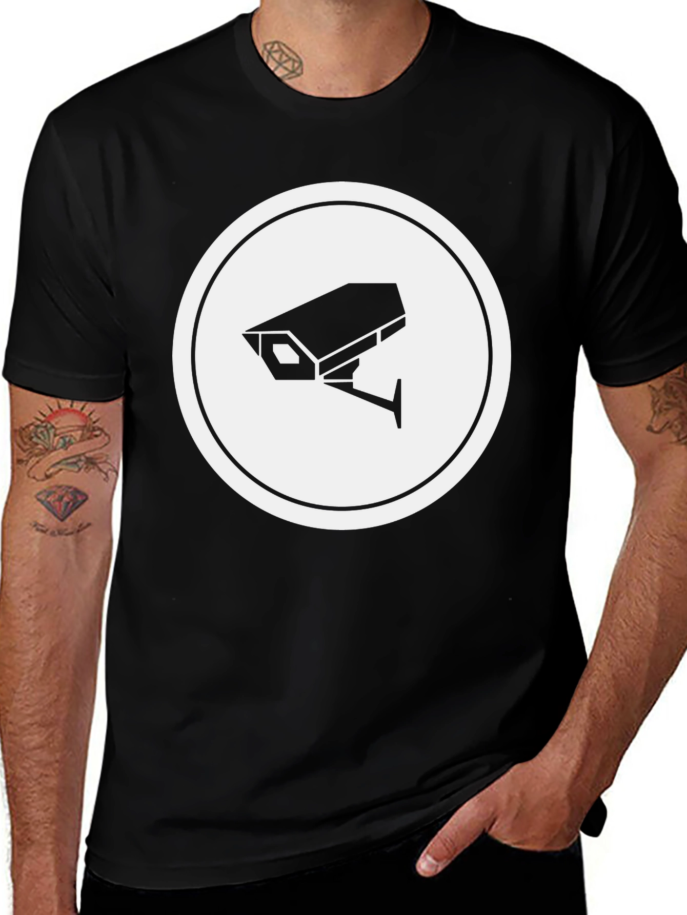 Black Surveillance Camera Graphic Tee - Black main image