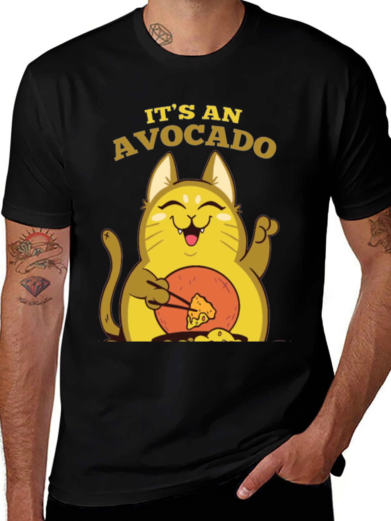 Variant 4 of Avocado Cat T-Shirt - Funny Graphic Tee
