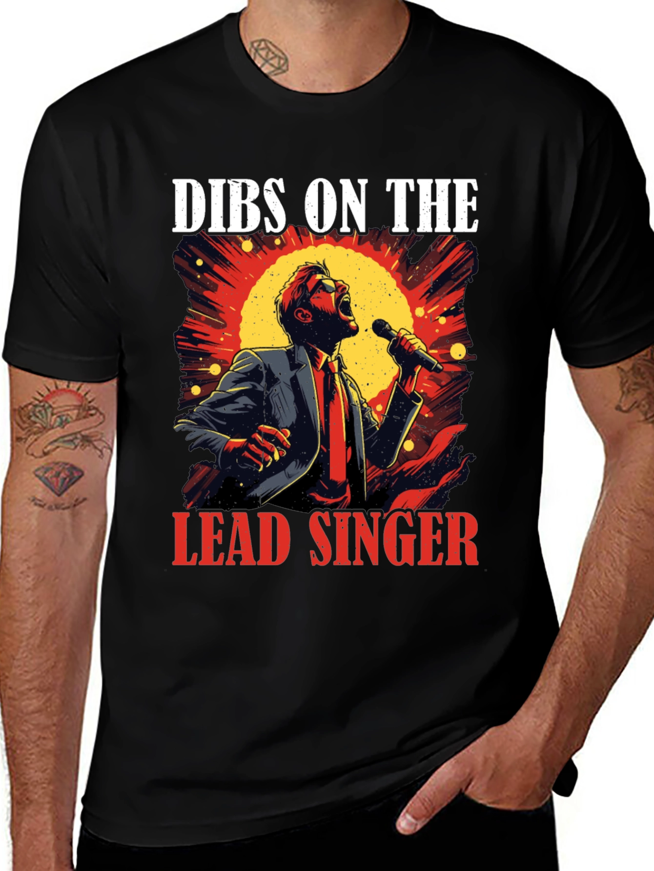 Variant 13 of Dibs on the Lead Singer Black T-Shirt