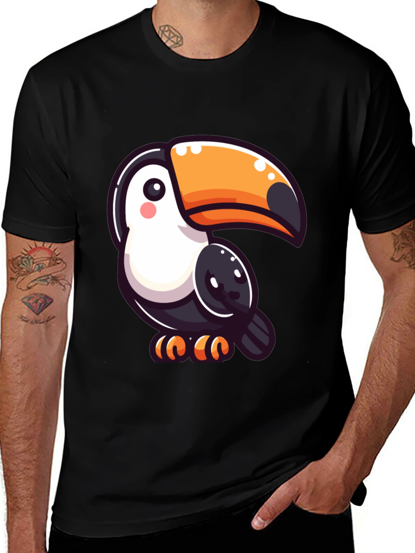 Variant 10 of Toucan Graphic Print Black T-Shirt