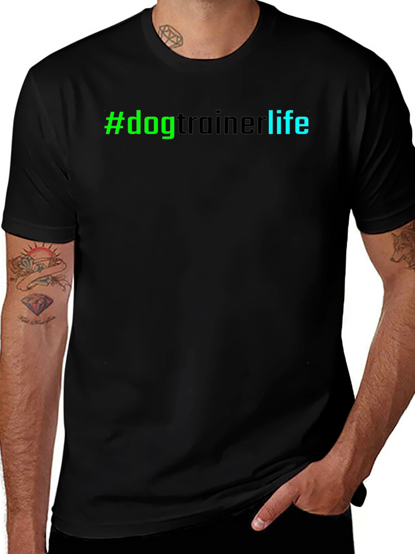 Variant 18 of #DogTrainerLife Graphic Tee - Comfortable Black T-Shirt