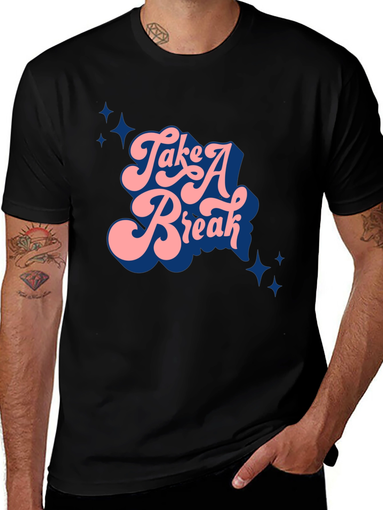 Variant 17 of Take A Break Retro Black T-Shirt
