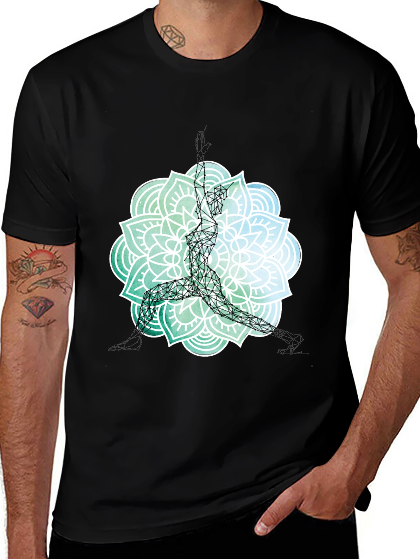 Variant 23 of Geometric Yoga Pose Graphic Tee