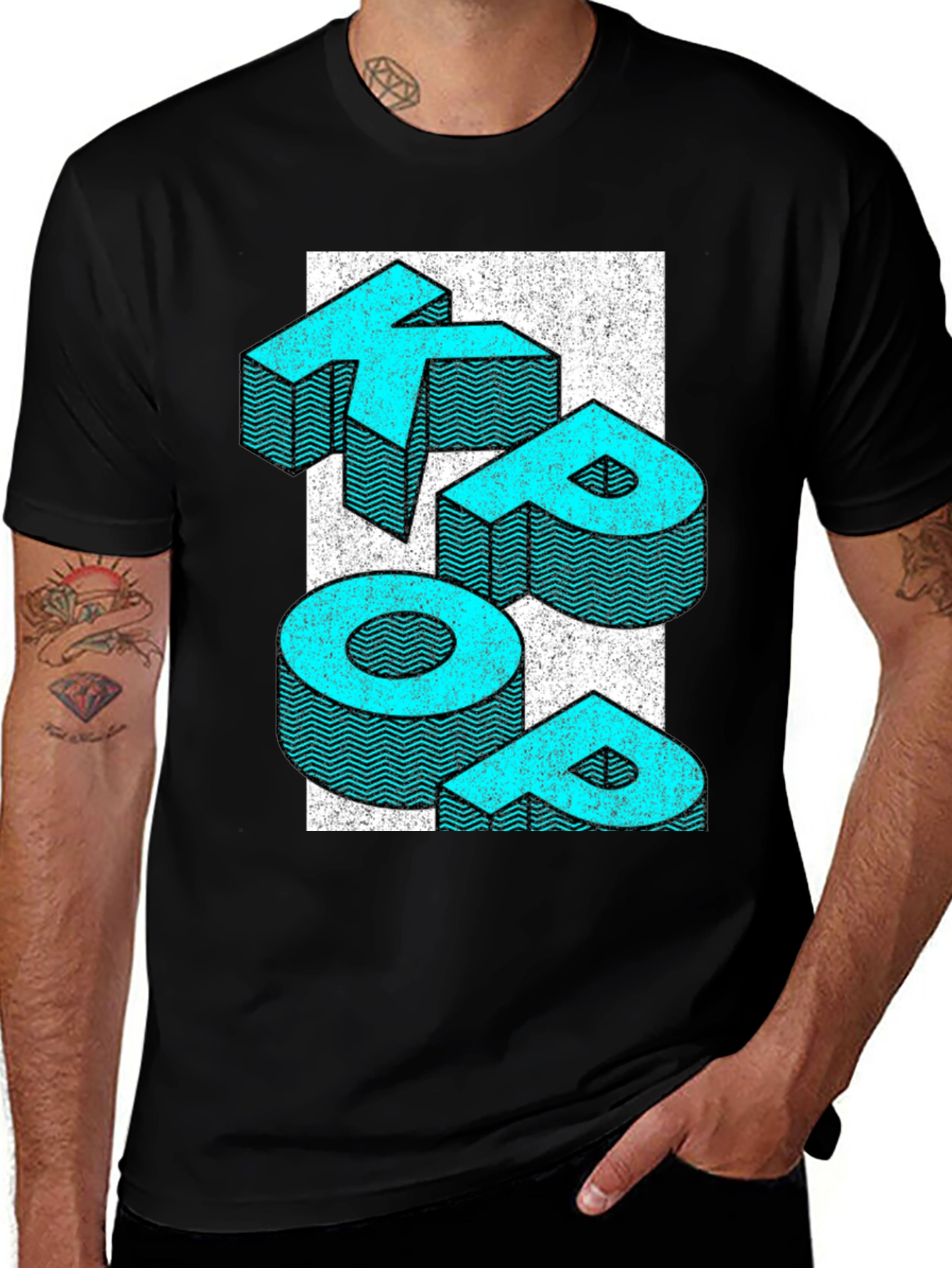 Black Retro KEEP POP T-Shirt - Graphic Print Tee main image