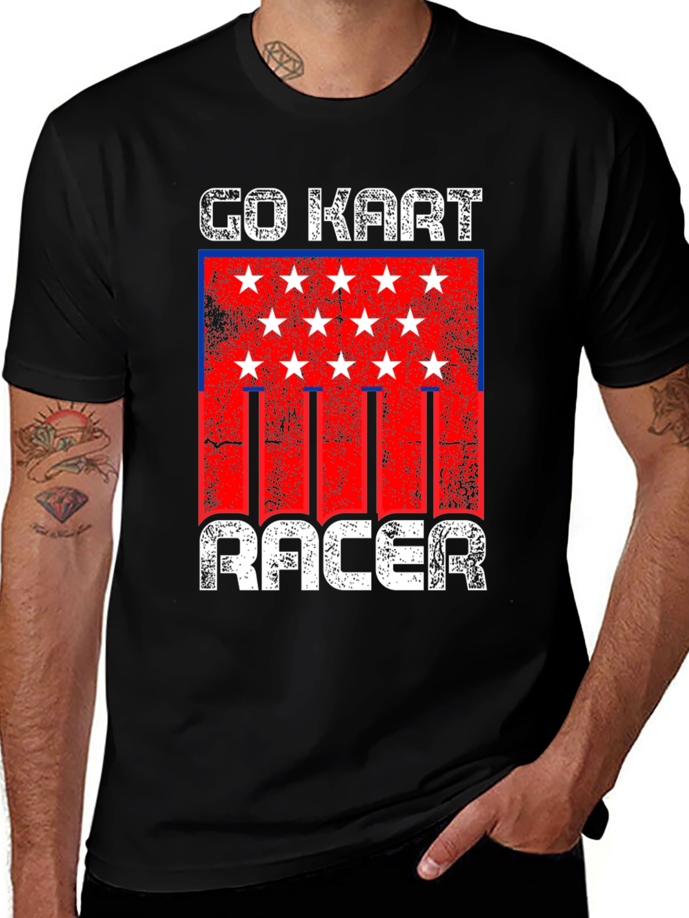 Variant 14 of Go Kart Racer Graphic Tee - Distressed Design