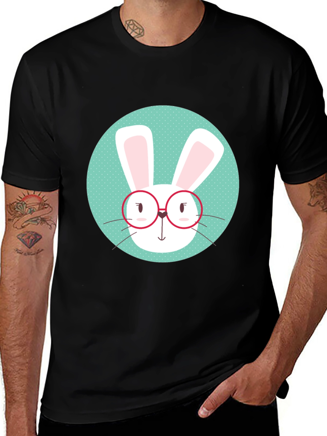 Variant 14 of Cute Bunny with Glasses T-Shirt