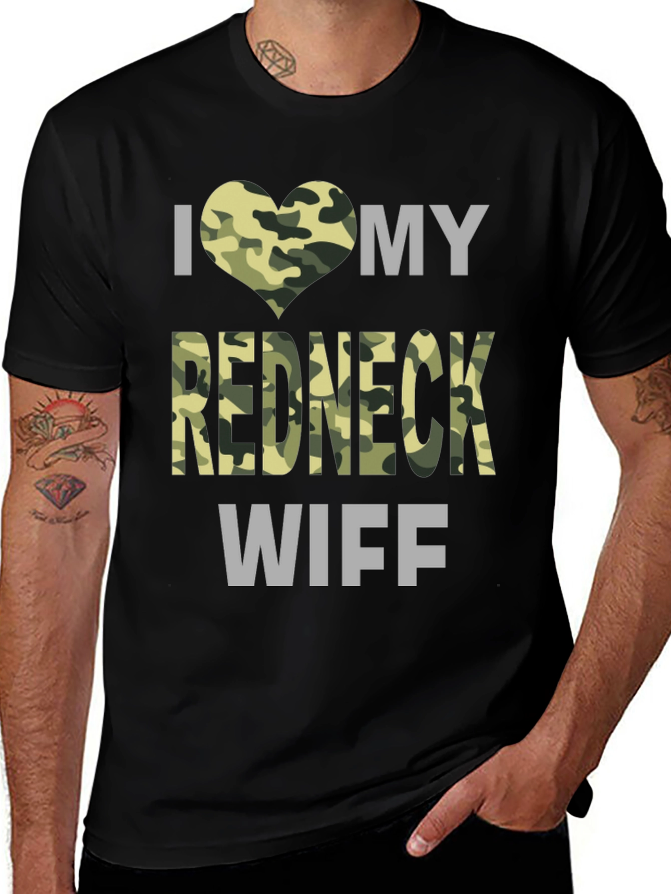 Variant 29 of I Heart My Redneck Wife Camo Graphic T-Shirt