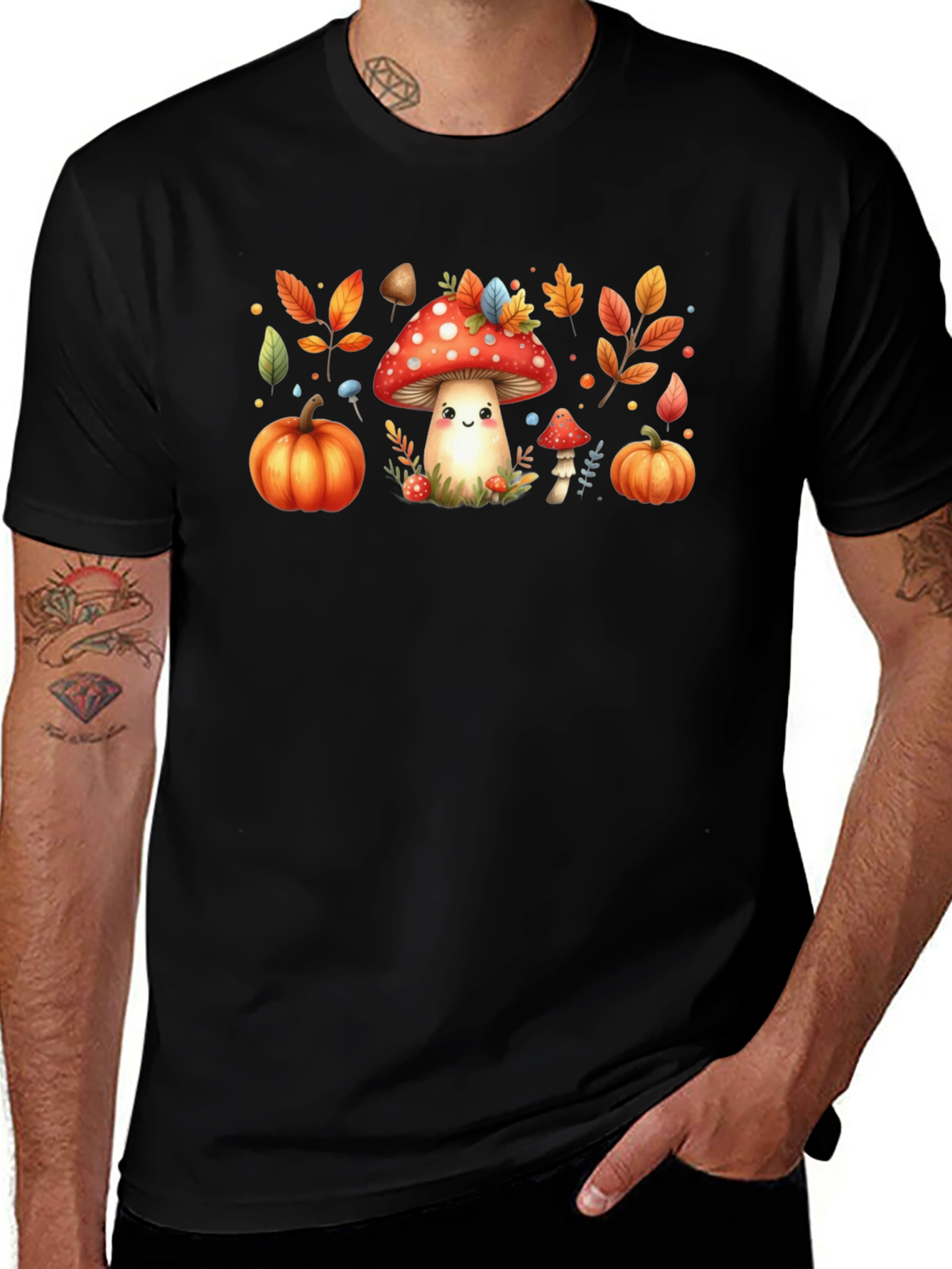 Variant 5 of Fall Harvest Mushroom Graphic Tee