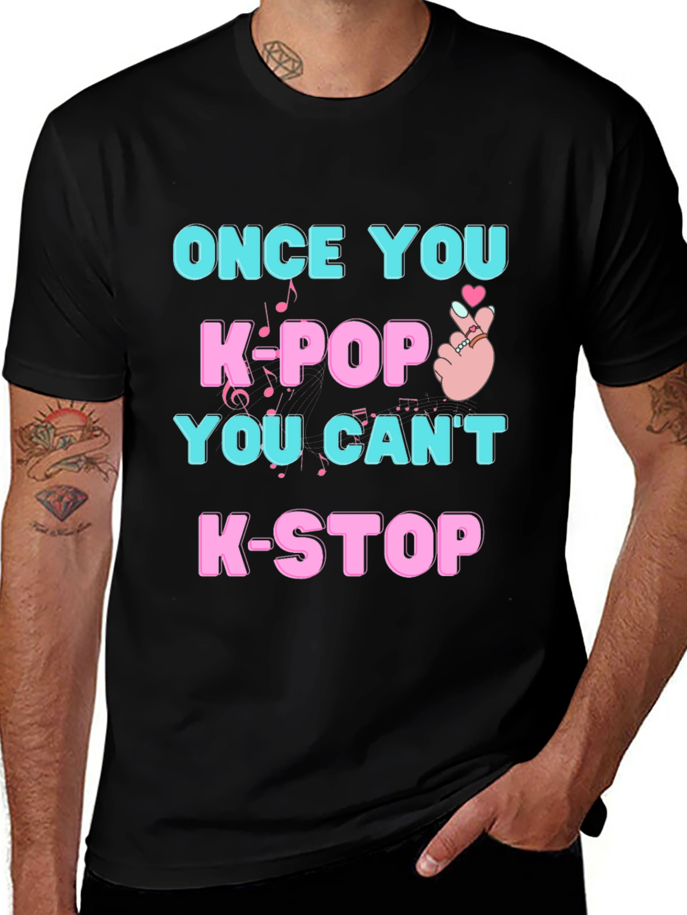 K-Pop Fan T-Shirt - Once You K-Pop You Can't K-Stop Tee