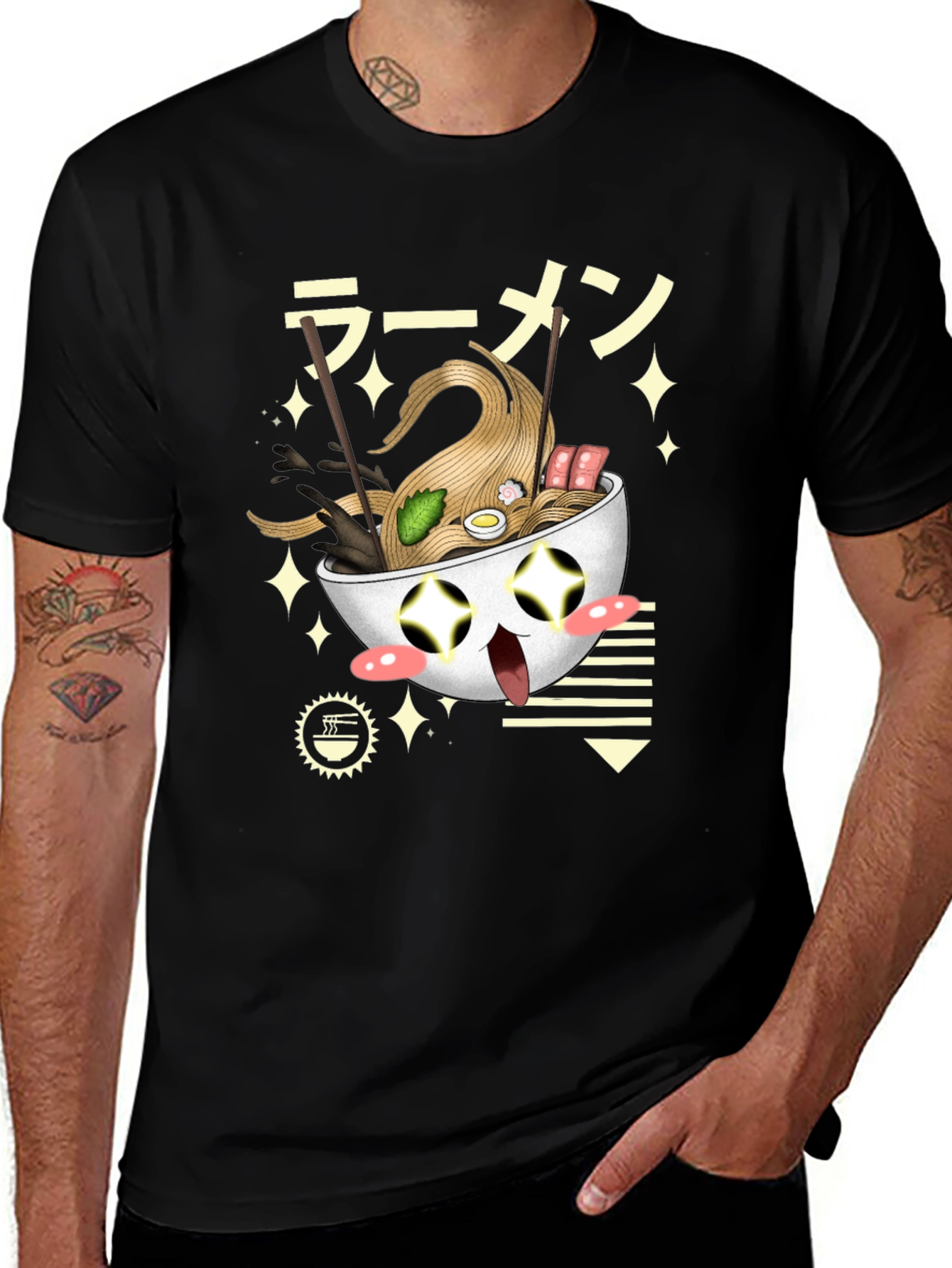 Ramen Bowl Graphic T-Shirt - Cute Japanese Noodles Tee