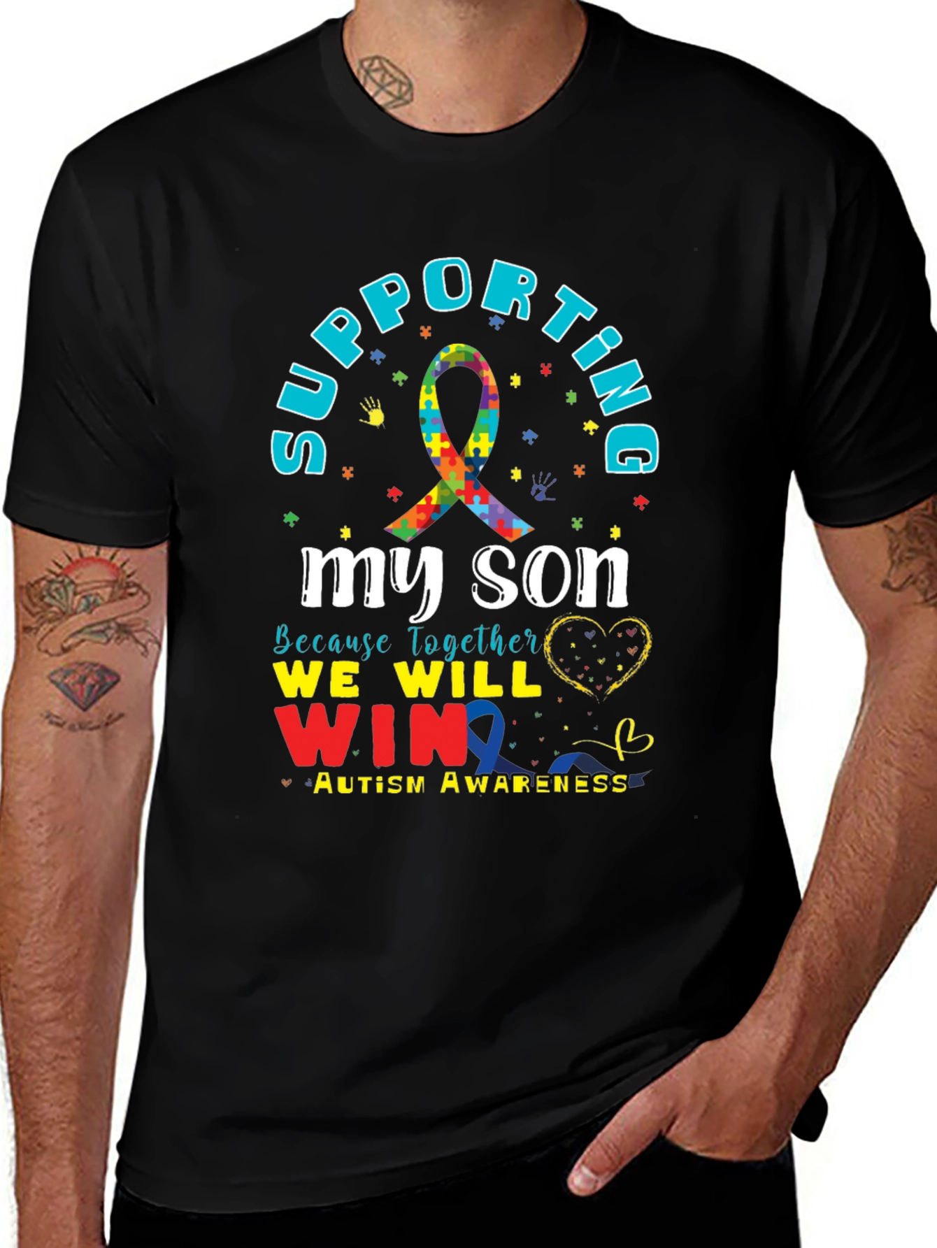 Variant 23 of Supporting My Son Autism Awareness T-Shirt
