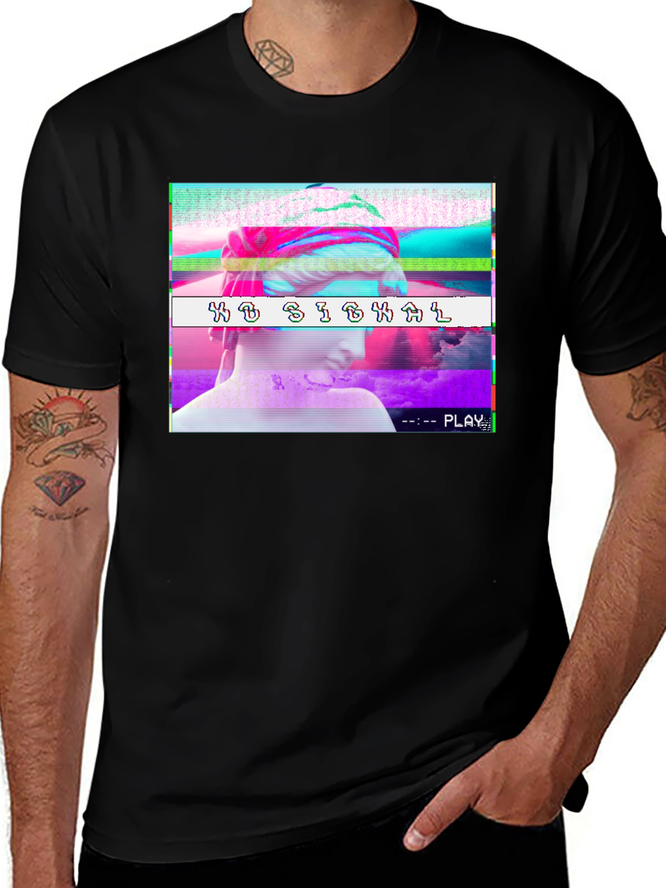No Signal Glitch Aesthetic T-Shirt
